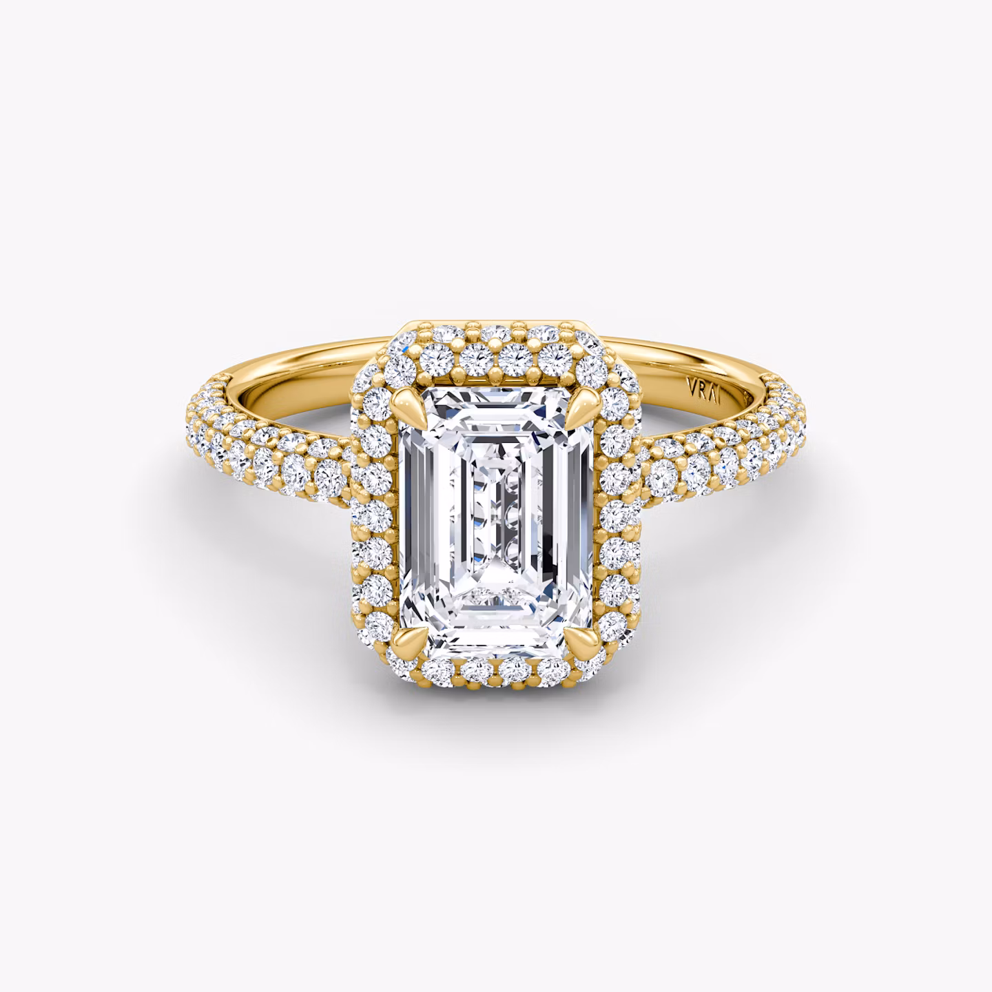 The Halo Dome Emerald | Yellow Gold