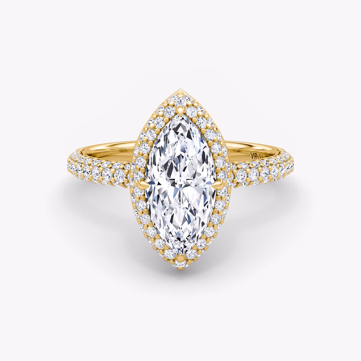 The Halo Dome Marquise | Yellow Gold