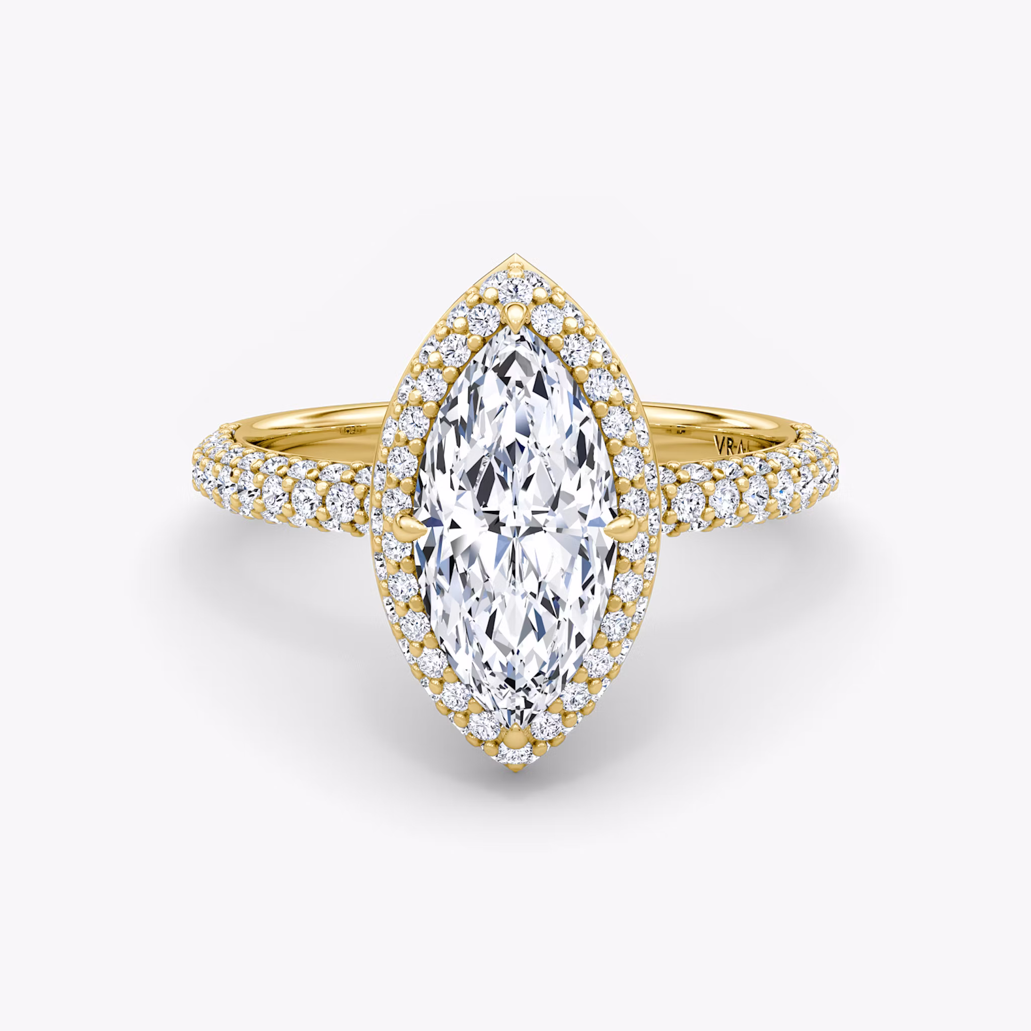 The Halo Dome Marquise | Yellow Gold