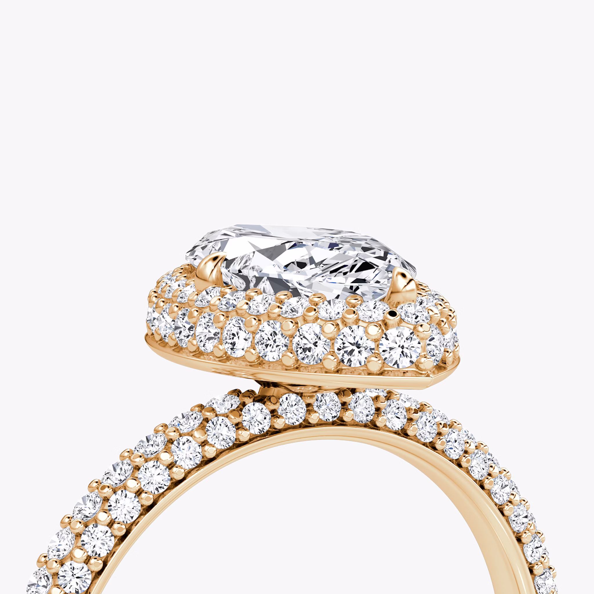 The Halo Dome | Marquise | 14k | Rose Gold | bandAccent: Pavé | diamondOrientation: vertical | caratWeight: other