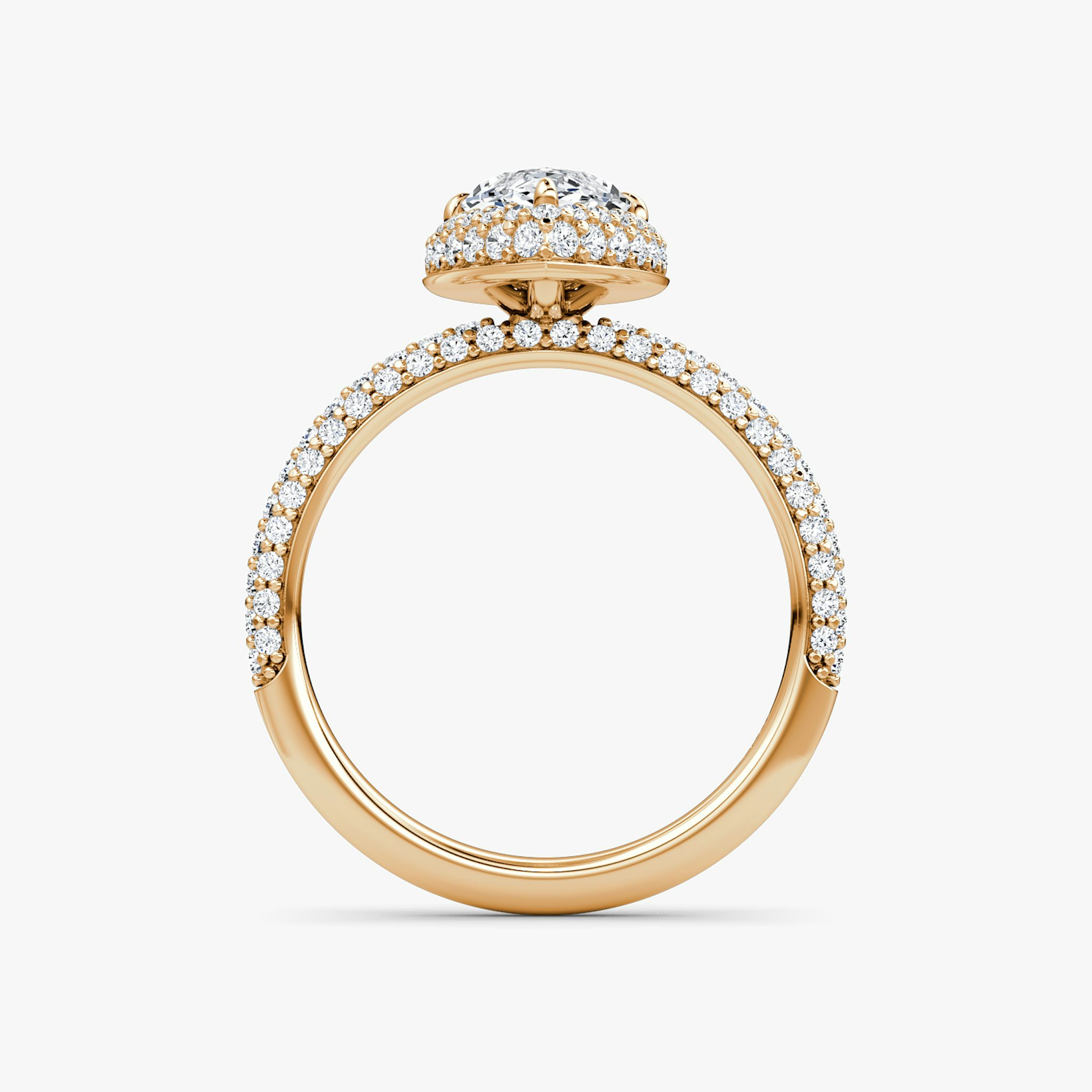 The Halo Dome | Marquise | 14k | Rose Gold | bandAccent: Pavé | diamondOrientation: vertical | caratWeight: other