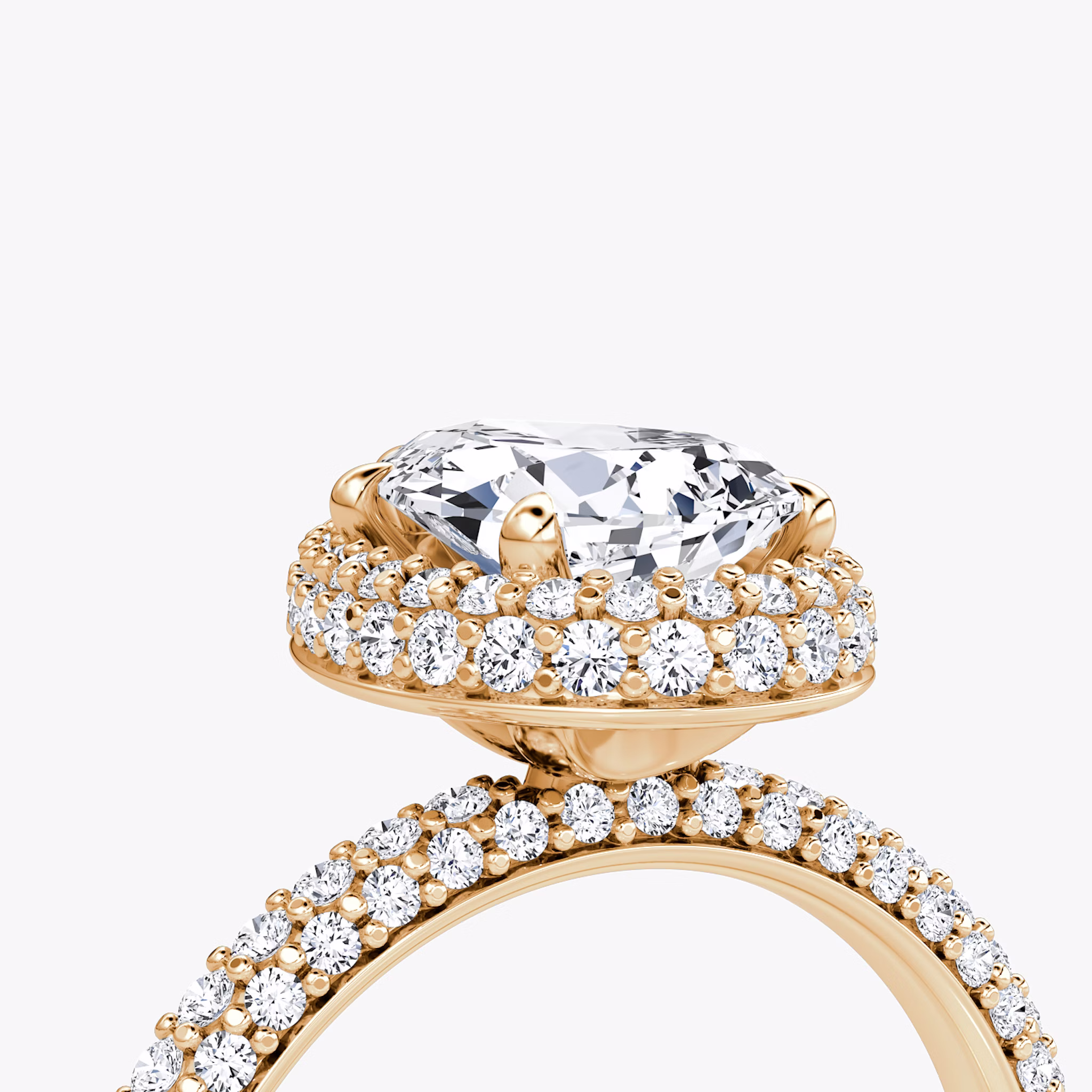 The Halo Dome | Pear | 14k | Rose Gold | bandAccent: Pavé | diamondOrientation: vertical | caratWeight: other