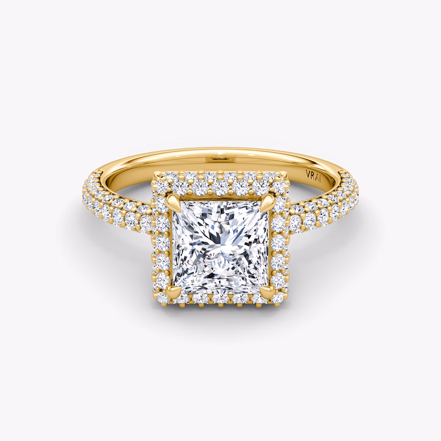 The Halo Dome Princess | Yellow Gold