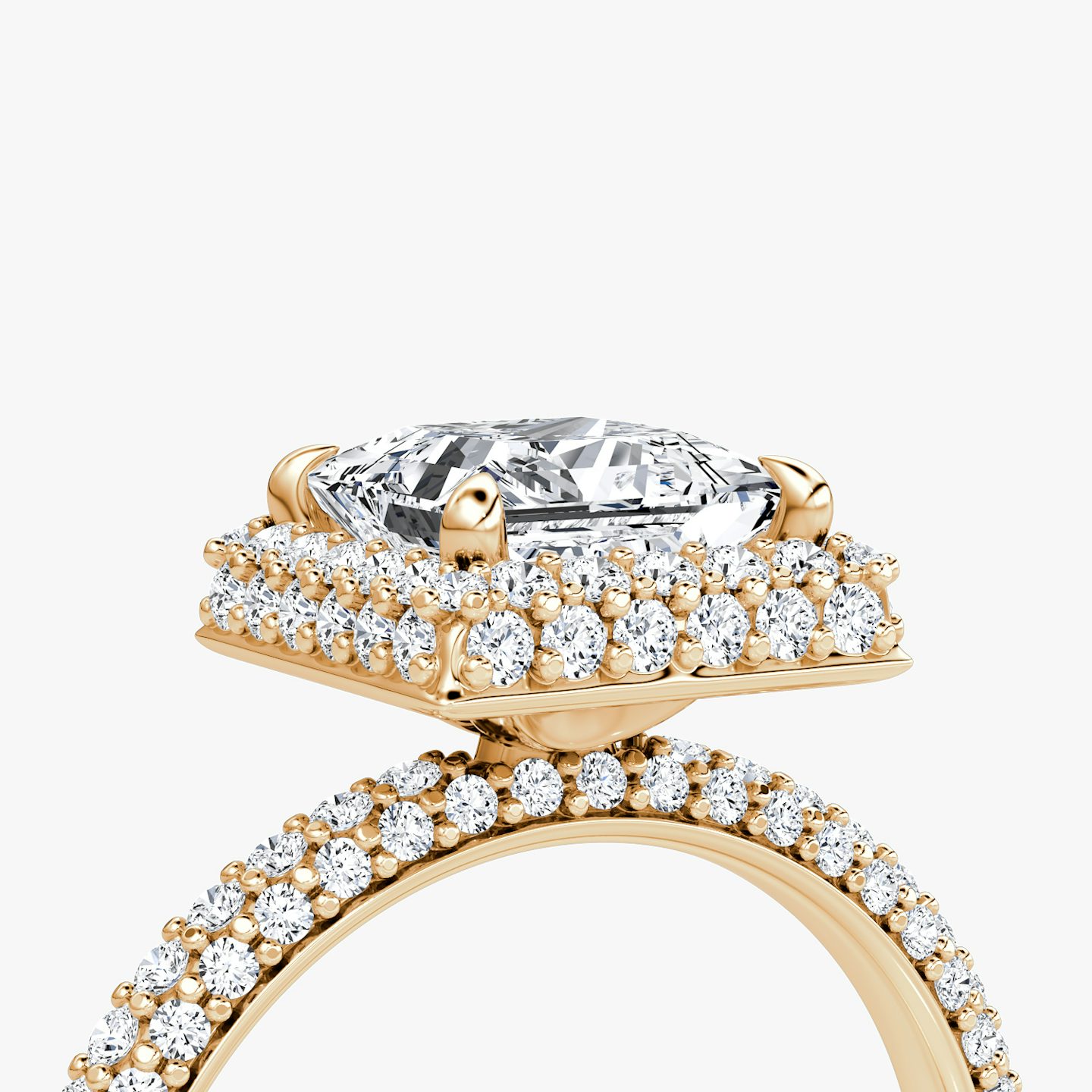 The Halo Dome | Princess | 14k | Rose Gold | bandAccent: Pavé | diamondOrientation: vertical | caratWeight: other