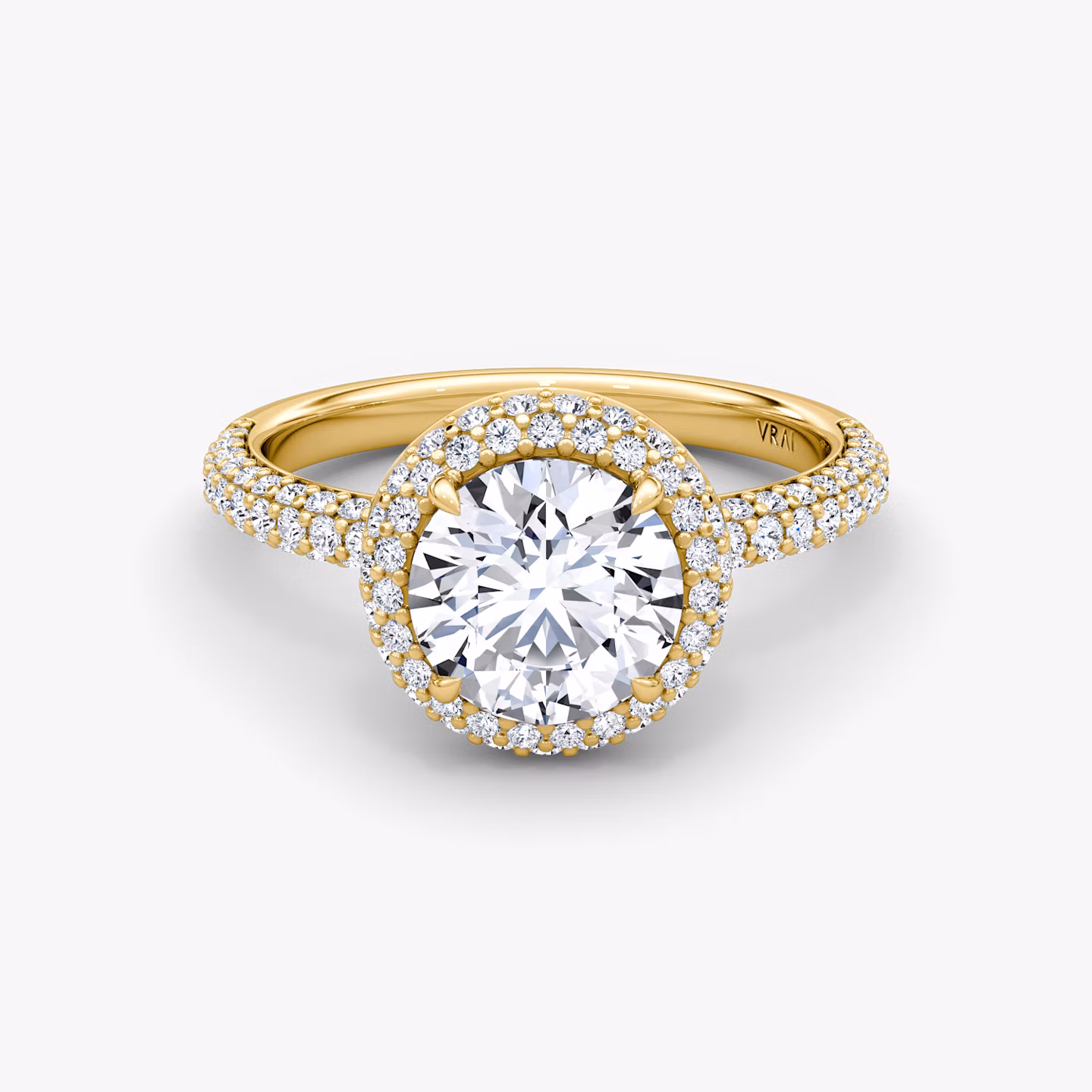 The Halo Dome Round Brilliant | Yellow Gold