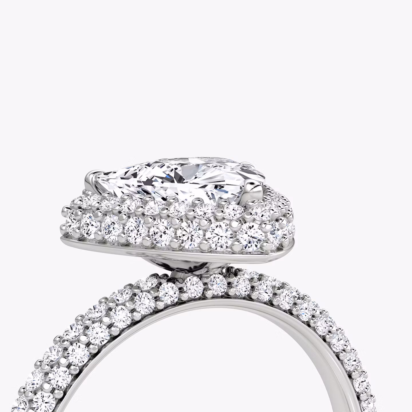 The Halo Dome | Trillion | 18k | White Gold | bandAccent: Pavé | diamondOrientation: vertical | caratWeight: other