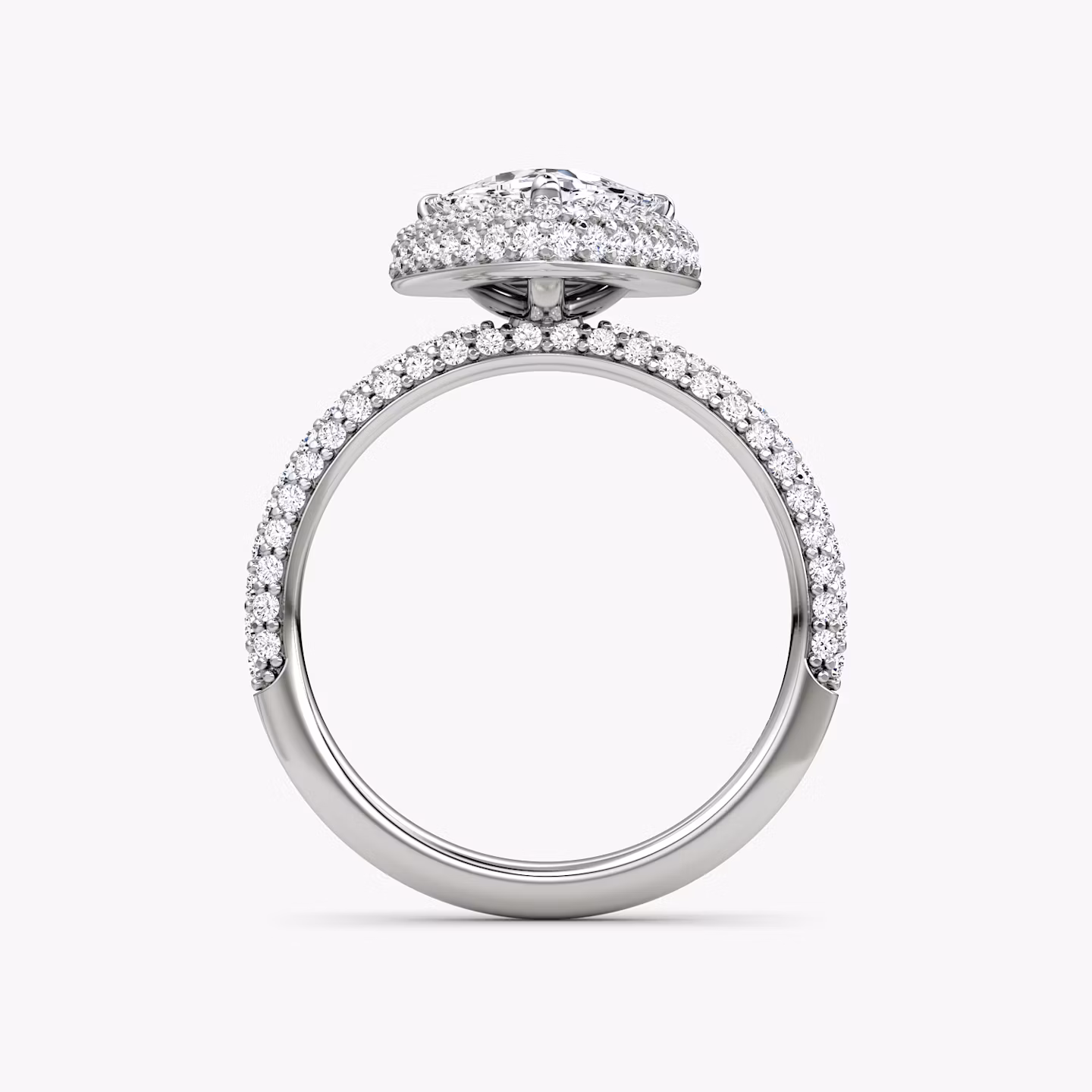 The Halo Dome | Trillion | 18k | White Gold | bandAccent: Pavé | diamondOrientation: vertical | caratWeight: other