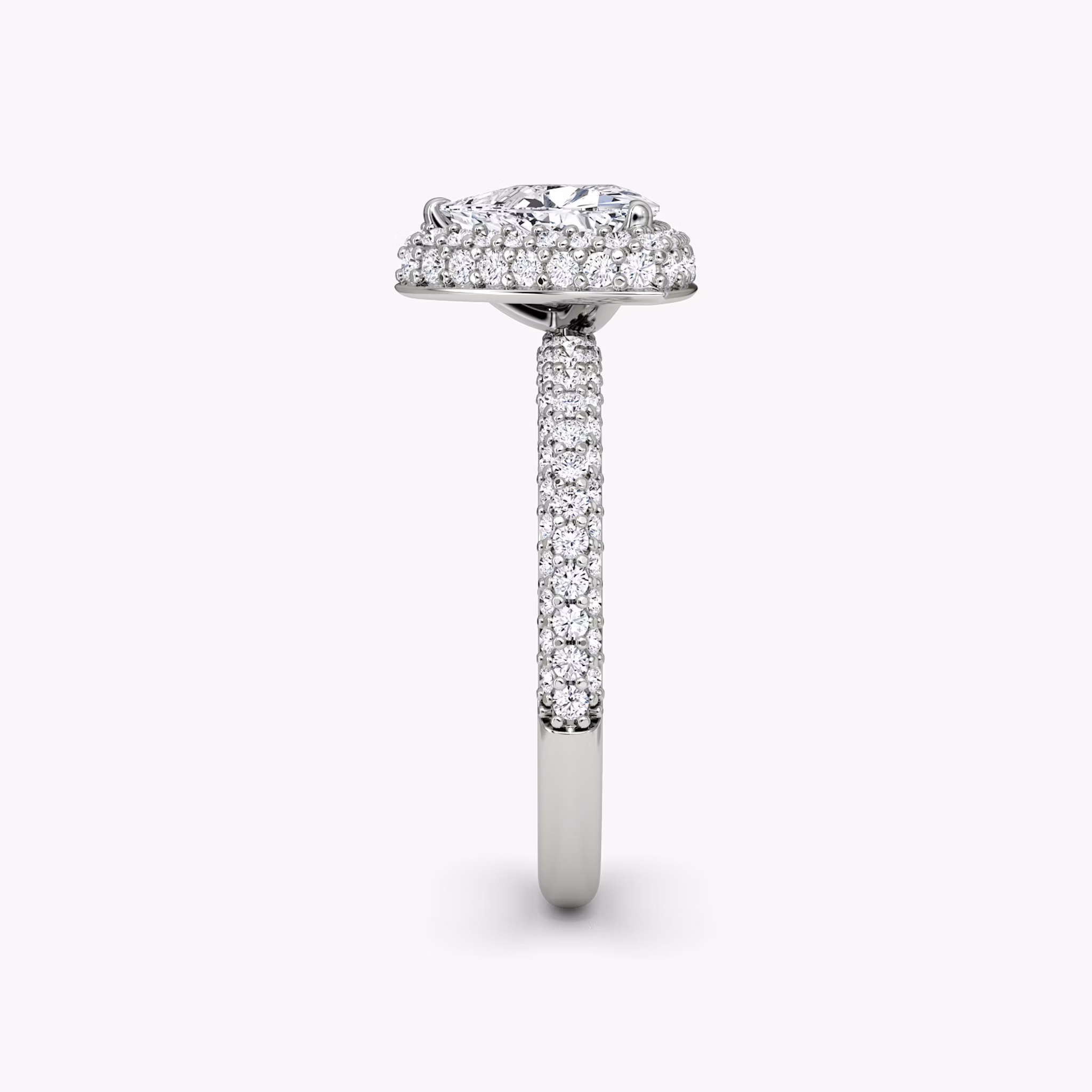 The Halo Dome | Trillion | Platinum | bandAccent: Pavé | diamondOrientation: vertical | caratWeight: other