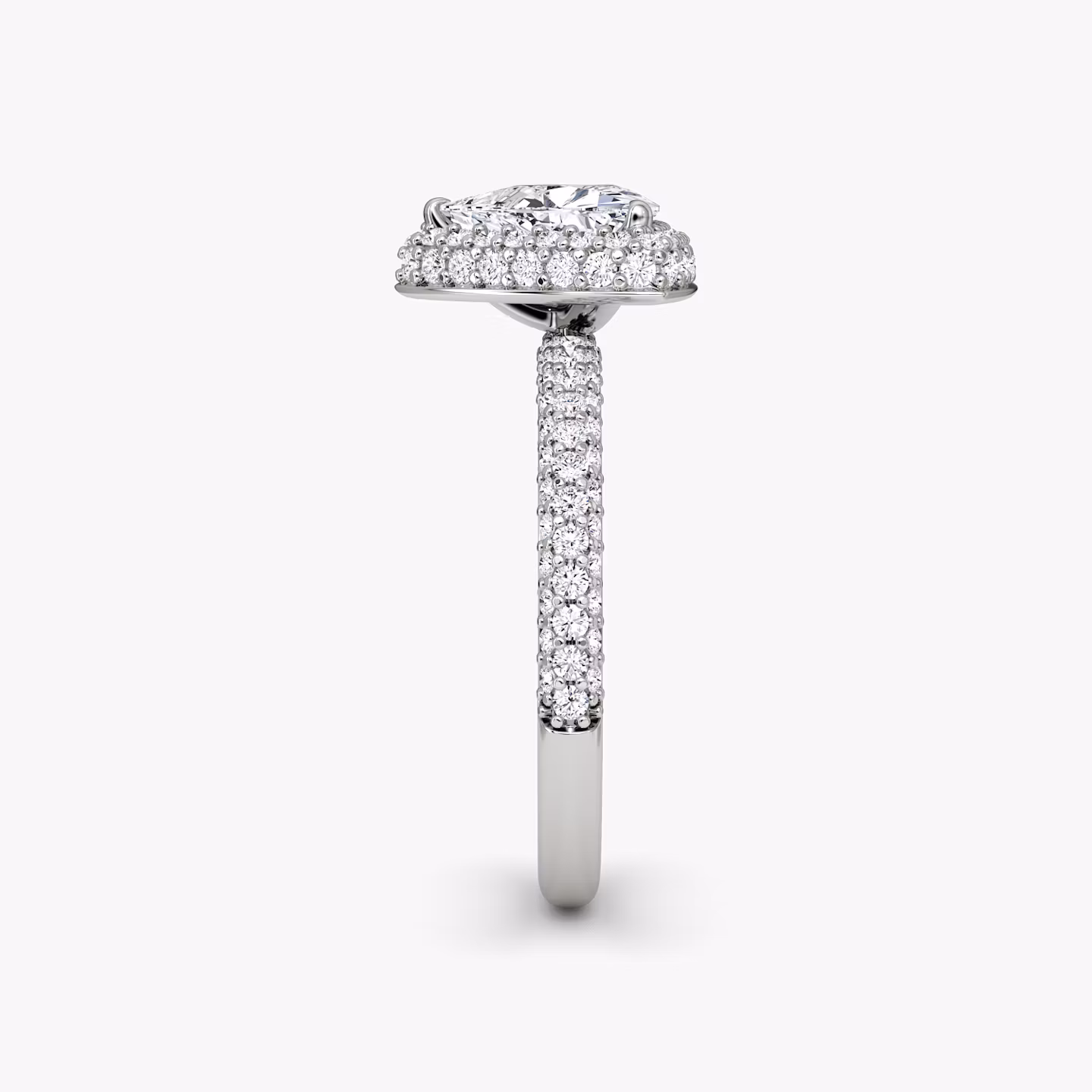 The Halo Dome | Trillion | 18k | White Gold | bandAccent: Pavé | diamondOrientation: vertical | caratWeight: other