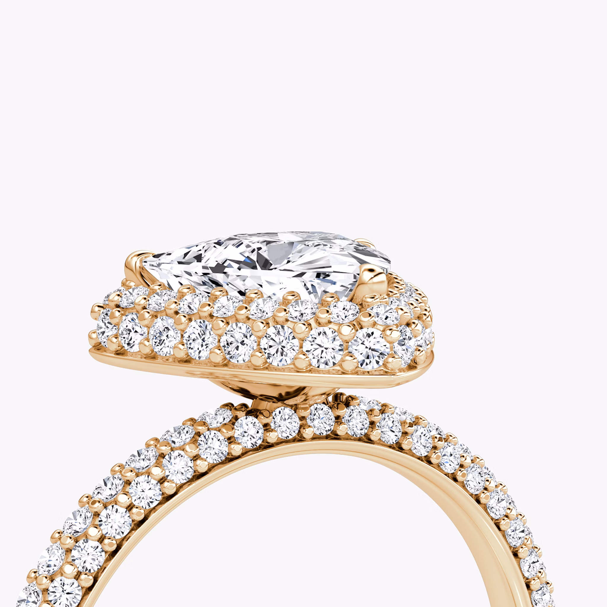 The Halo Dome | Trillion | 14k | Rose Gold | bandAccent: Pavé | diamondOrientation: vertical | caratWeight: other