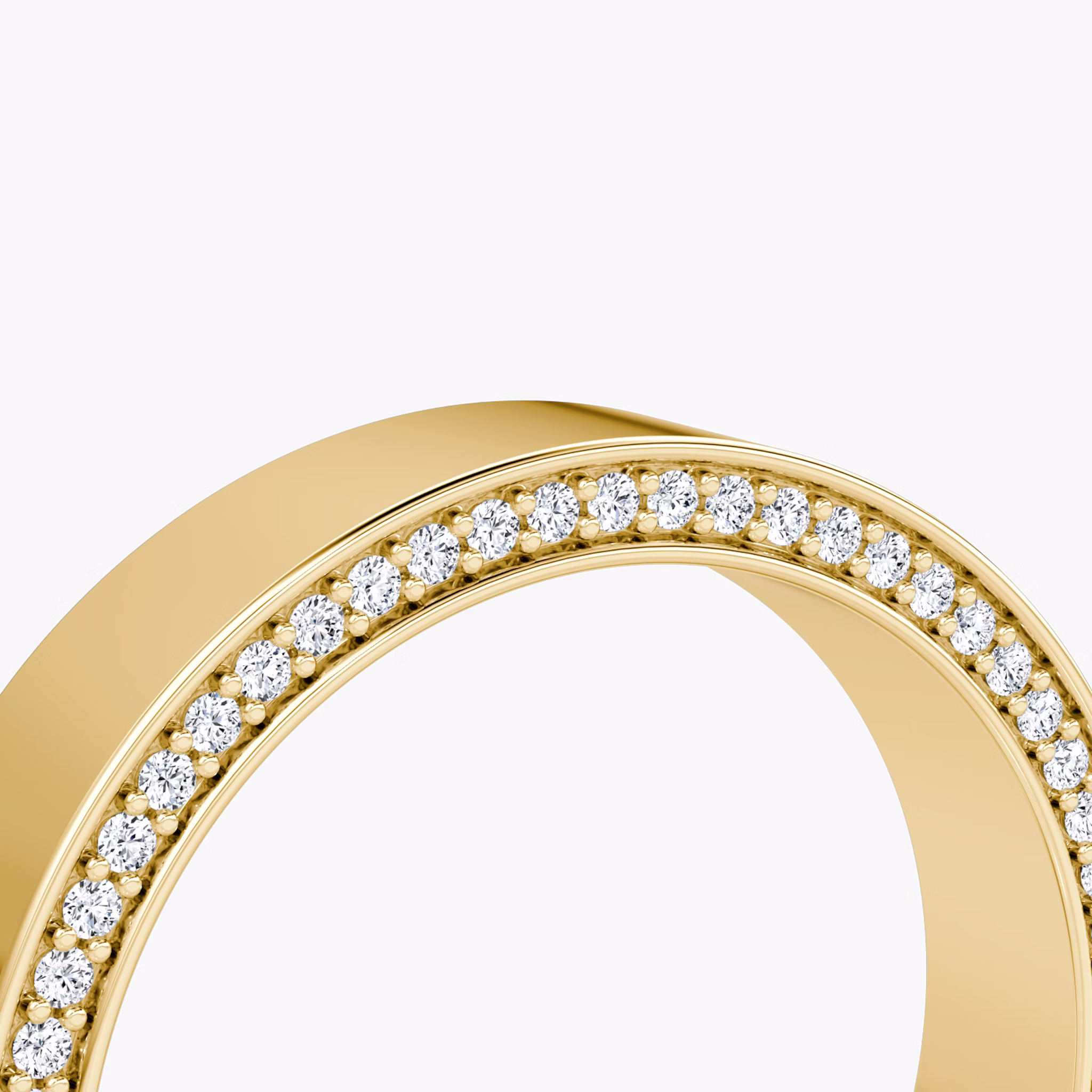 The Pavé Border Band | 18k | Yellow Gold