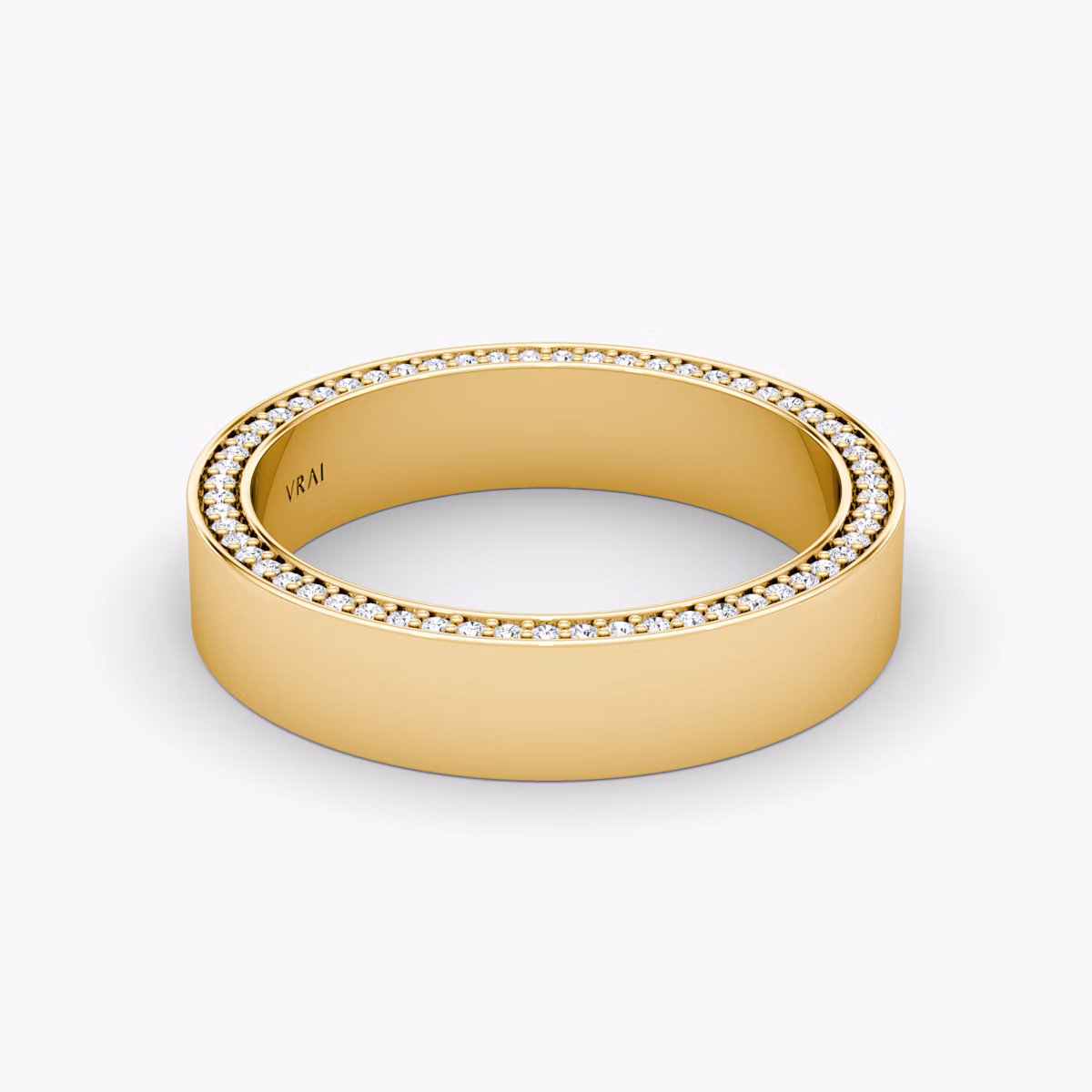 The Pavé Border Band | 18k | Yellow Gold