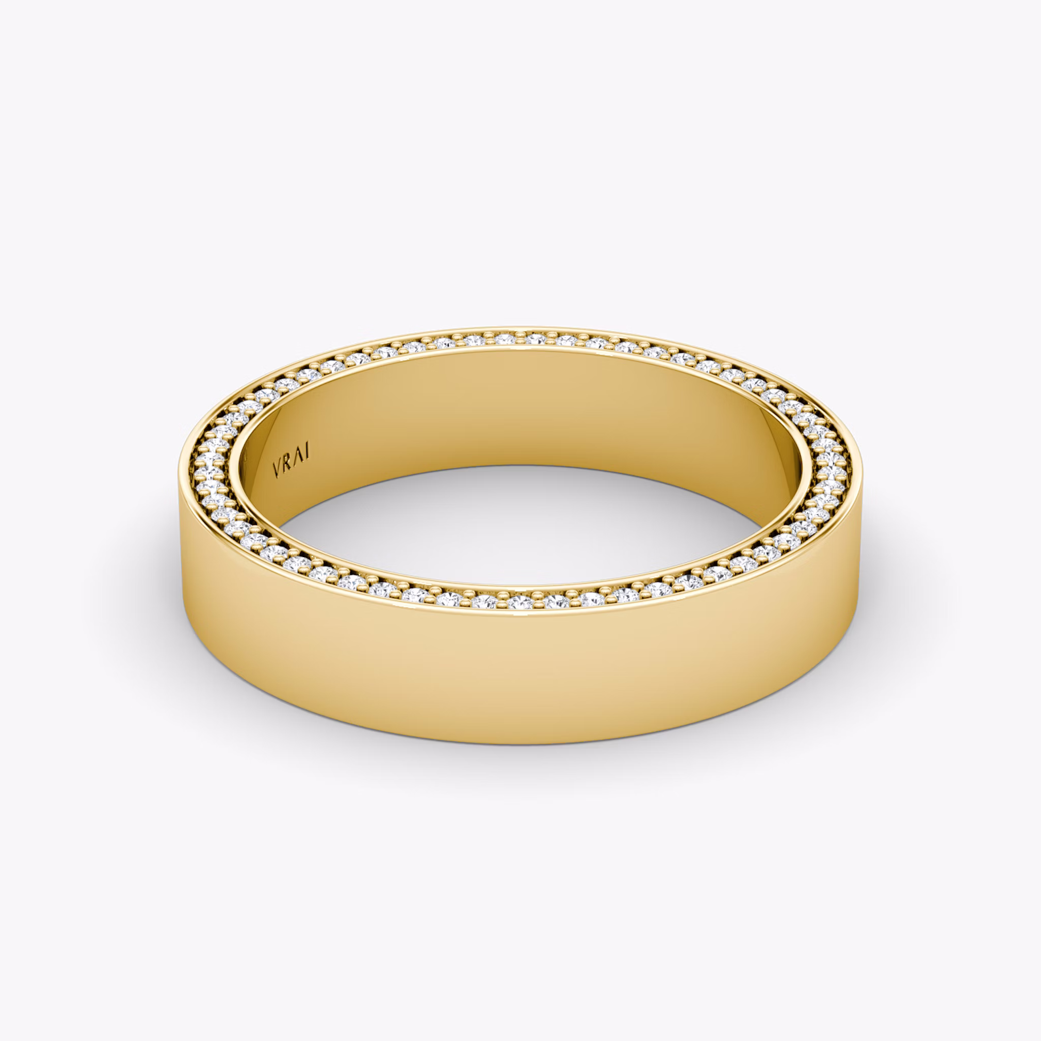 The Pavé Border Band | 18k | Yellow Gold