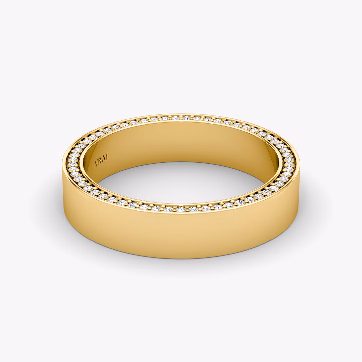 The Pavé Border Band | Yellow Gold