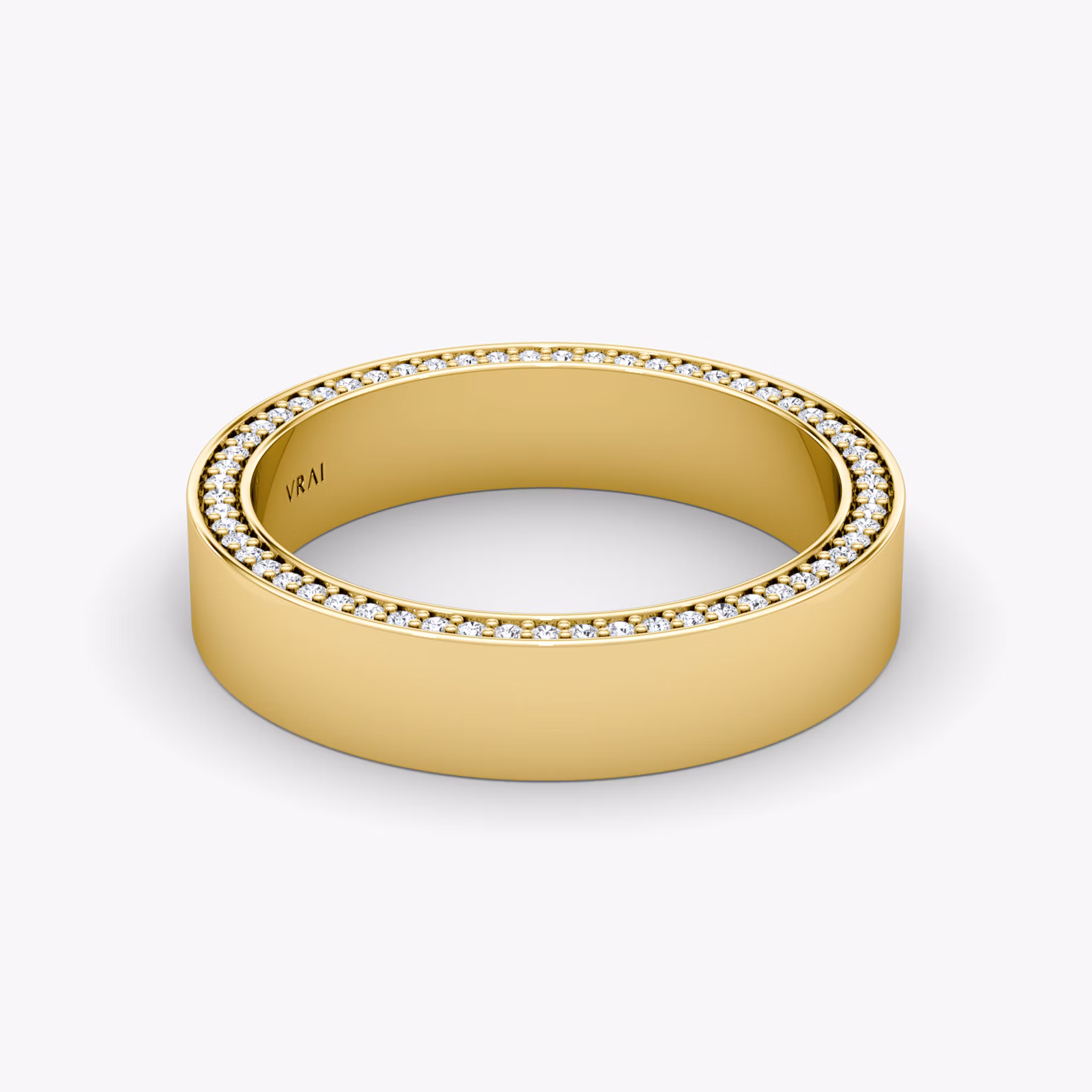 The Pavé Border Band | Yellow Gold