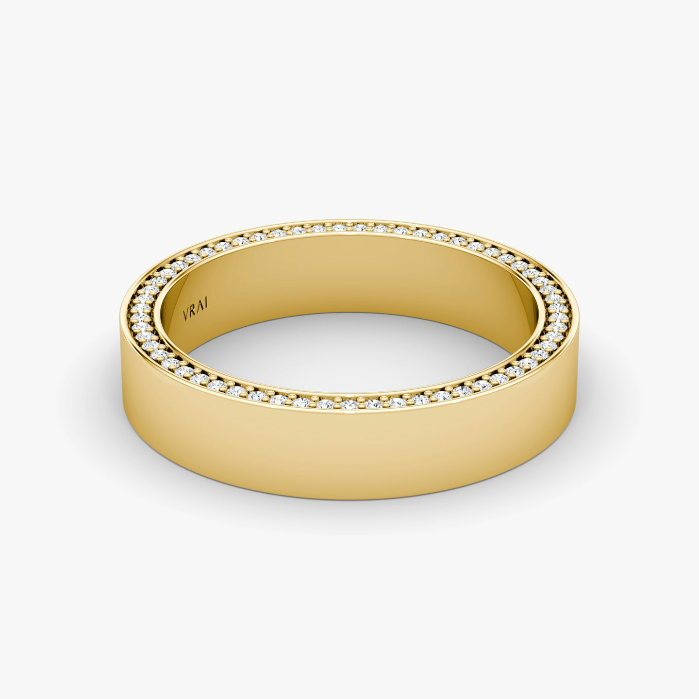 The Pavé Border Band | 18k | Yellow Gold