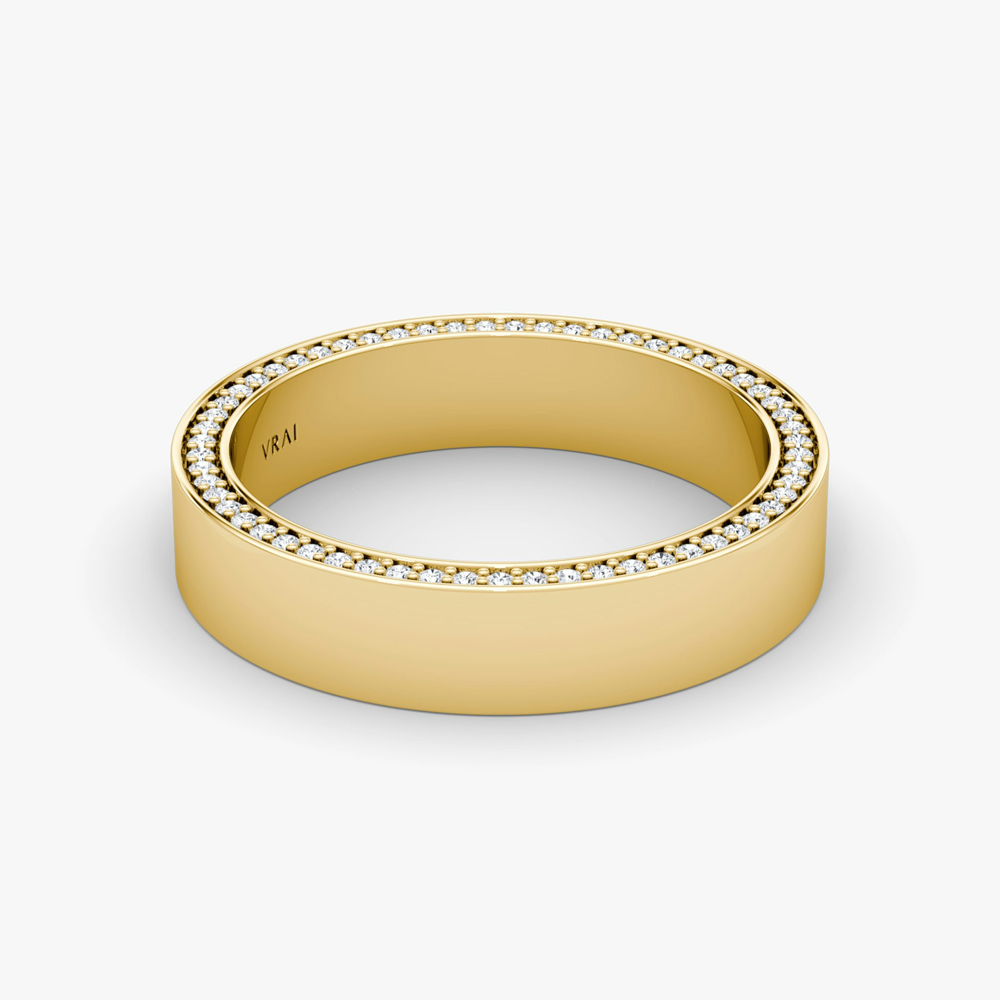 The Pavé Border Band | 18k | Yellow Gold