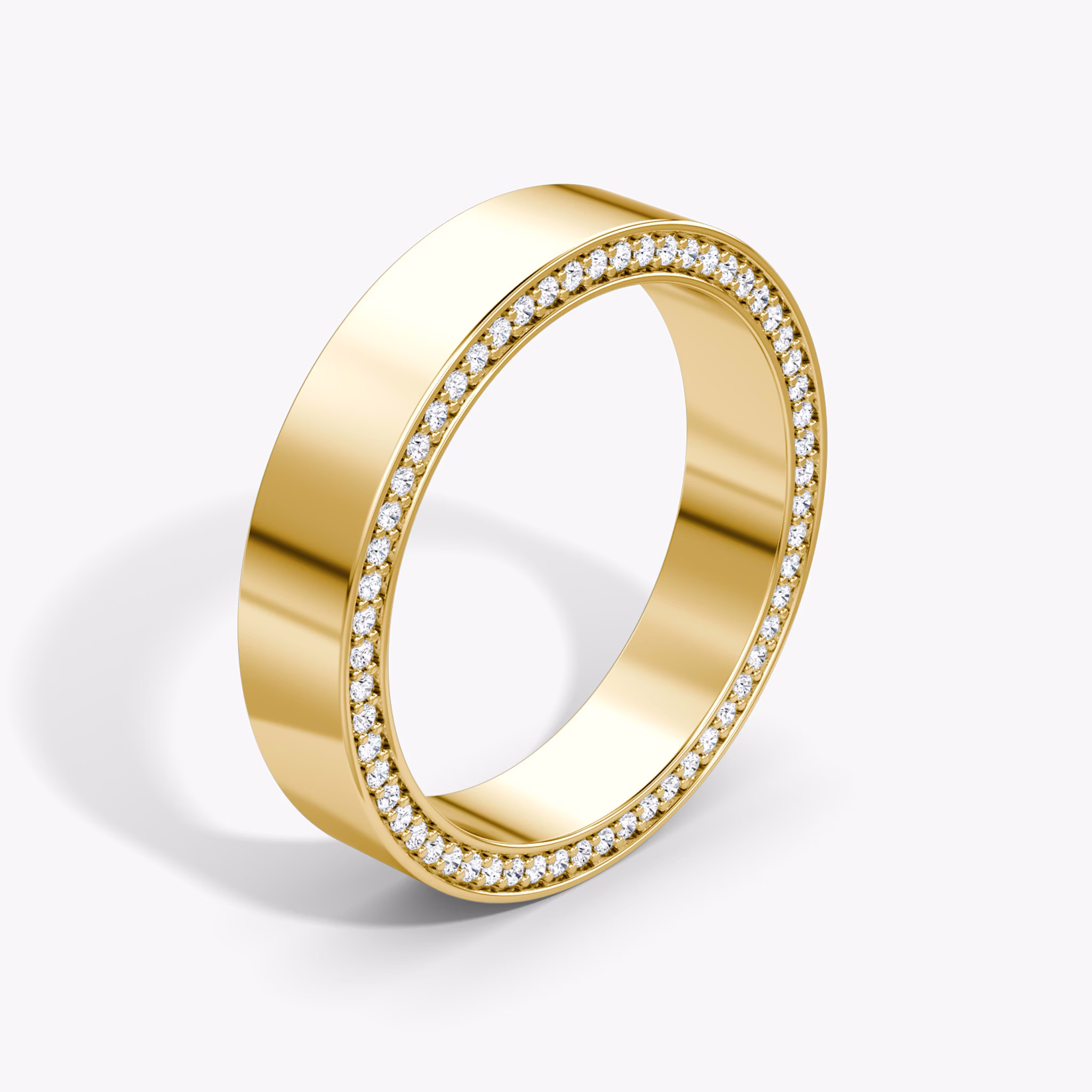 The Pavé Border Band | 18k | Yellow Gold