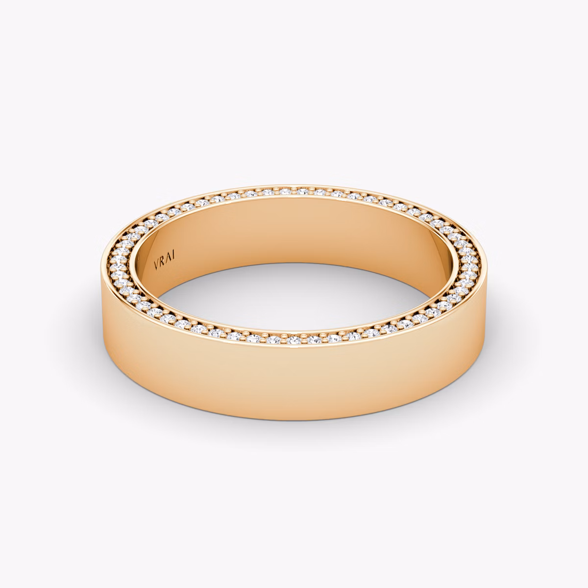The Pavé Border Band | 14k | Rose Gold