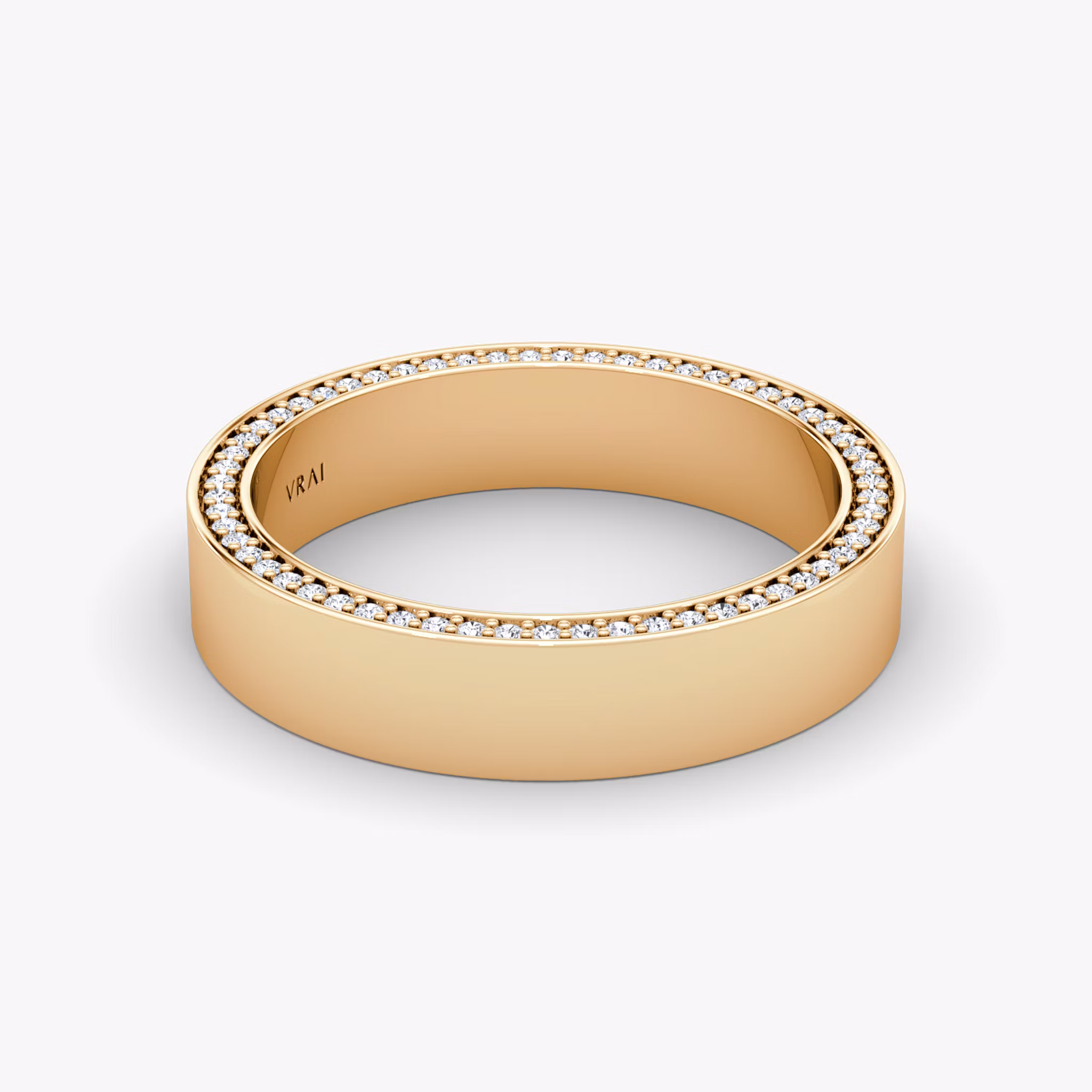 The Pavé Border Band | Rose Gold
