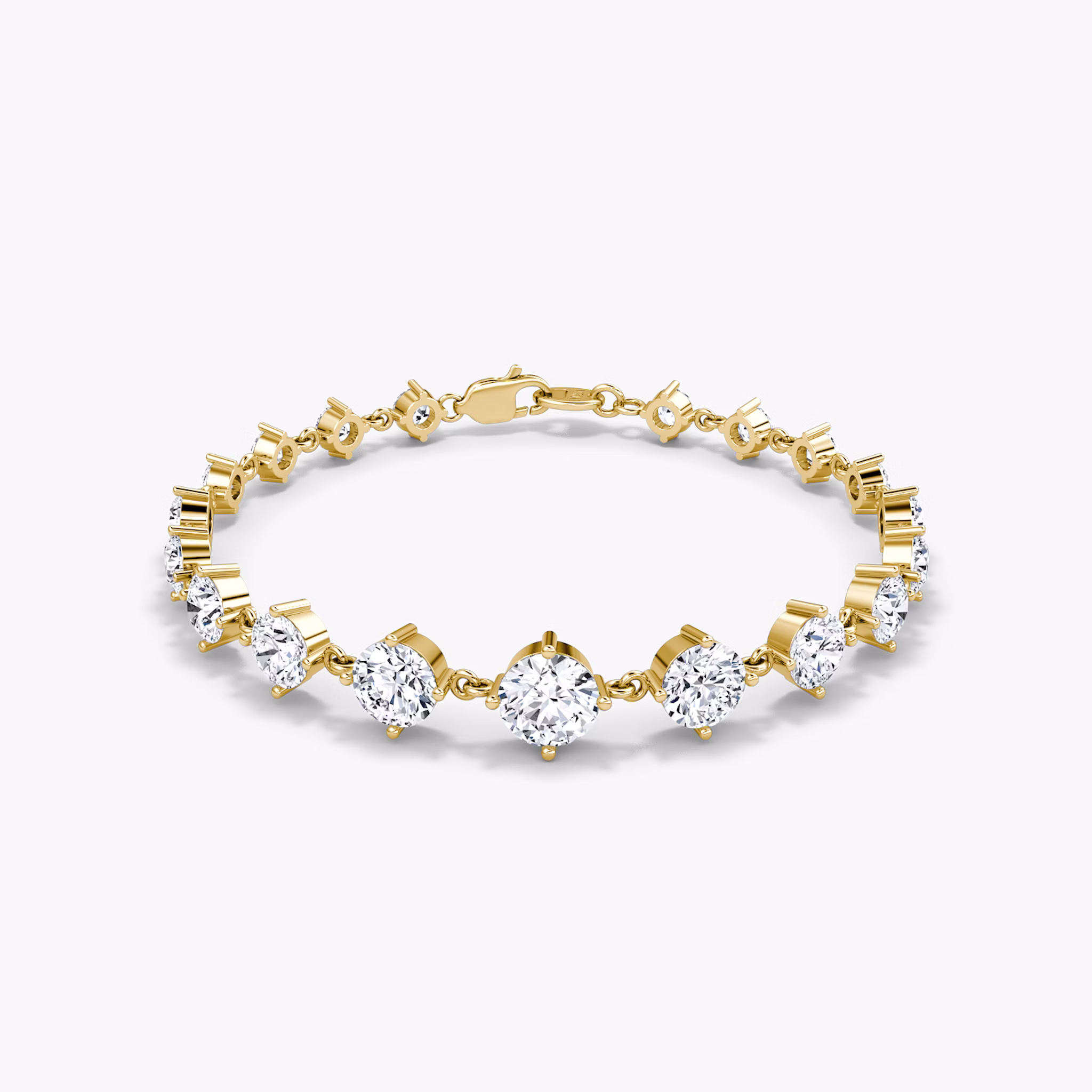 Infinity Linked Tennis Bracelet | Round Brilliant | 14k | Yellow Gold | caratWeight: 6.6ct | chainLength: 6.5