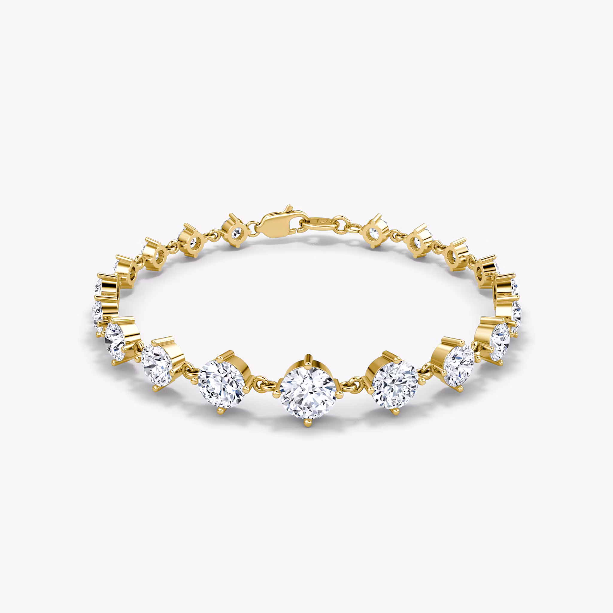 Infinity Linked Tennis Bracelet Round Brilliant | Yellow Gold