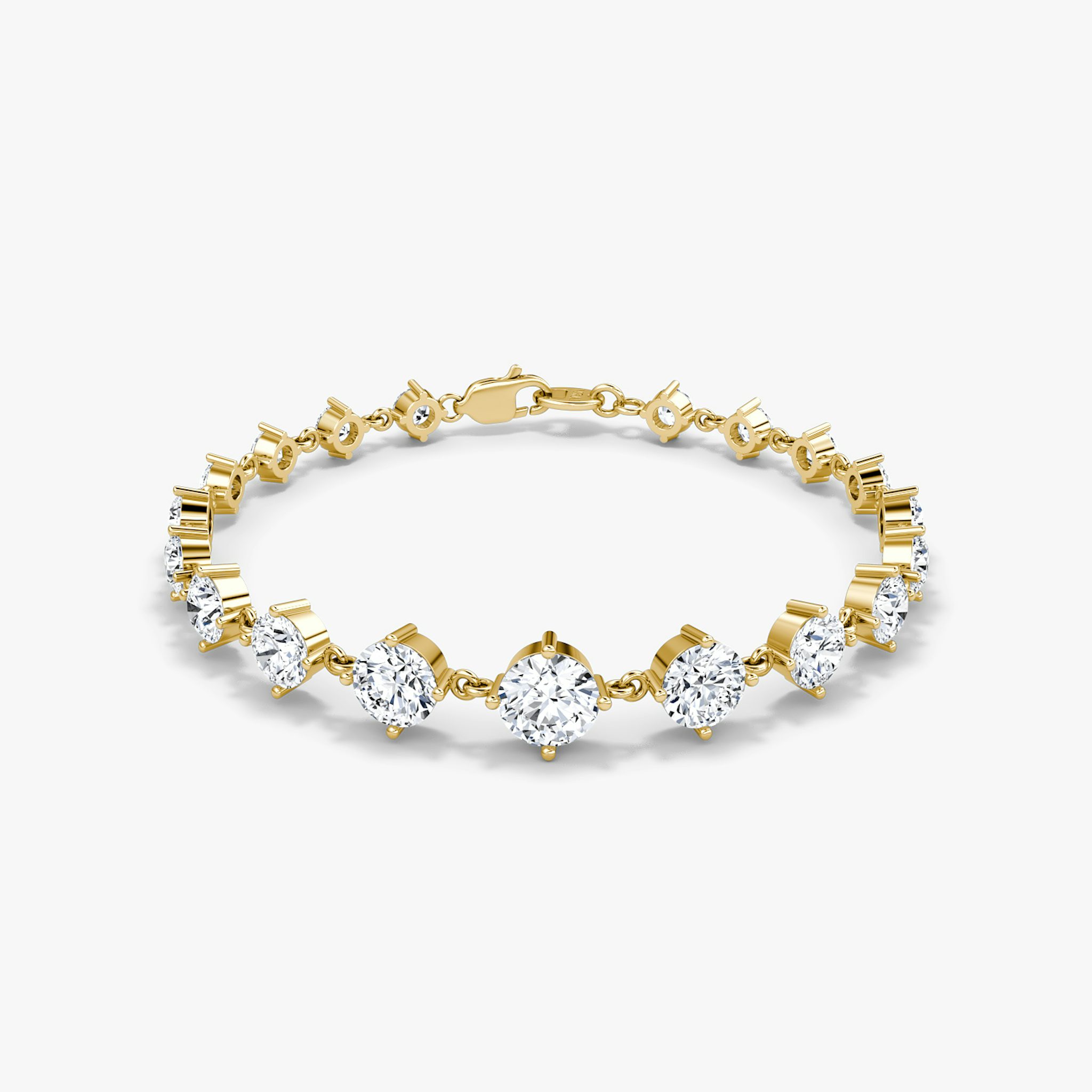 Infinity Linked Tennis Bracelet | Round Brilliant | 14k | Yellow Gold | caratWeight: 6.6ct | chainLength: 6.5