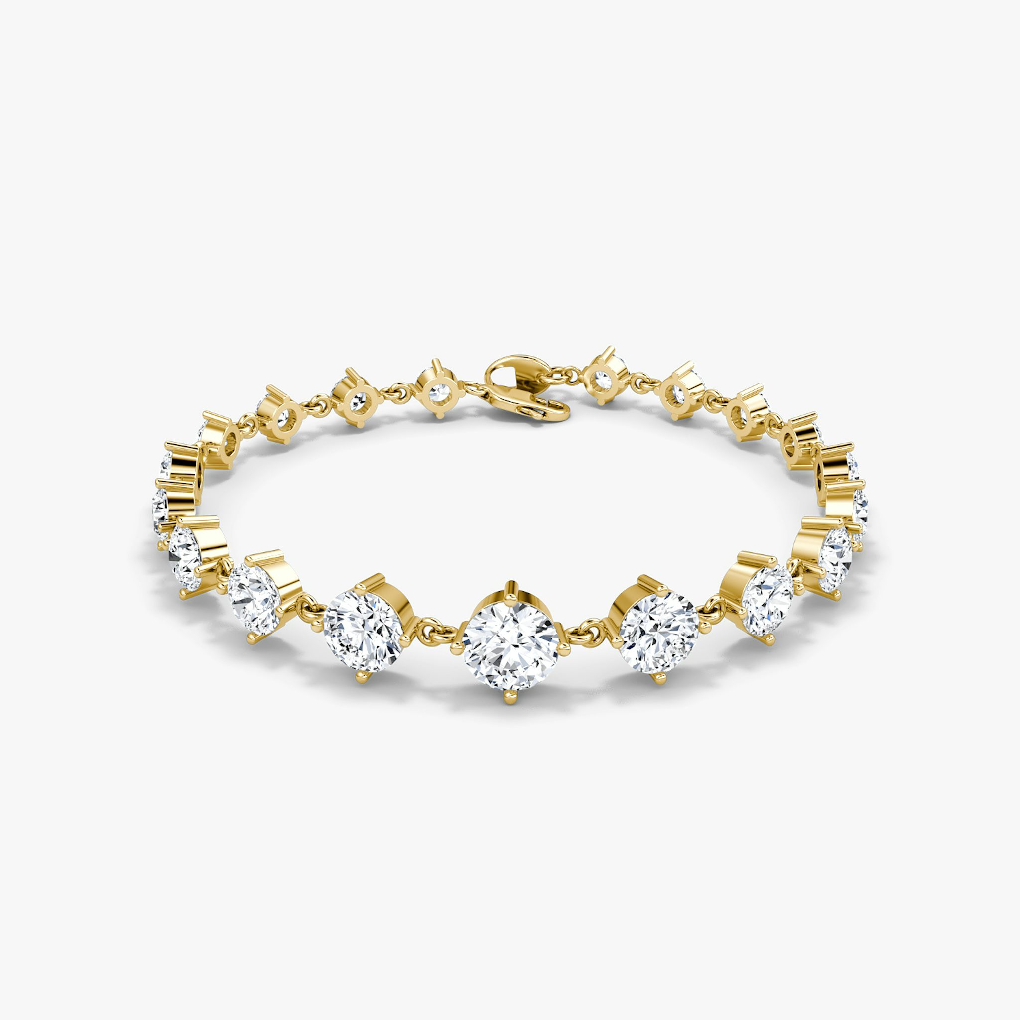 Infinity Linked Tennis Bracelet | Round Brilliant | 14k | Yellow Gold | caratWeight: 6.6ct | chainLength: 6.5
