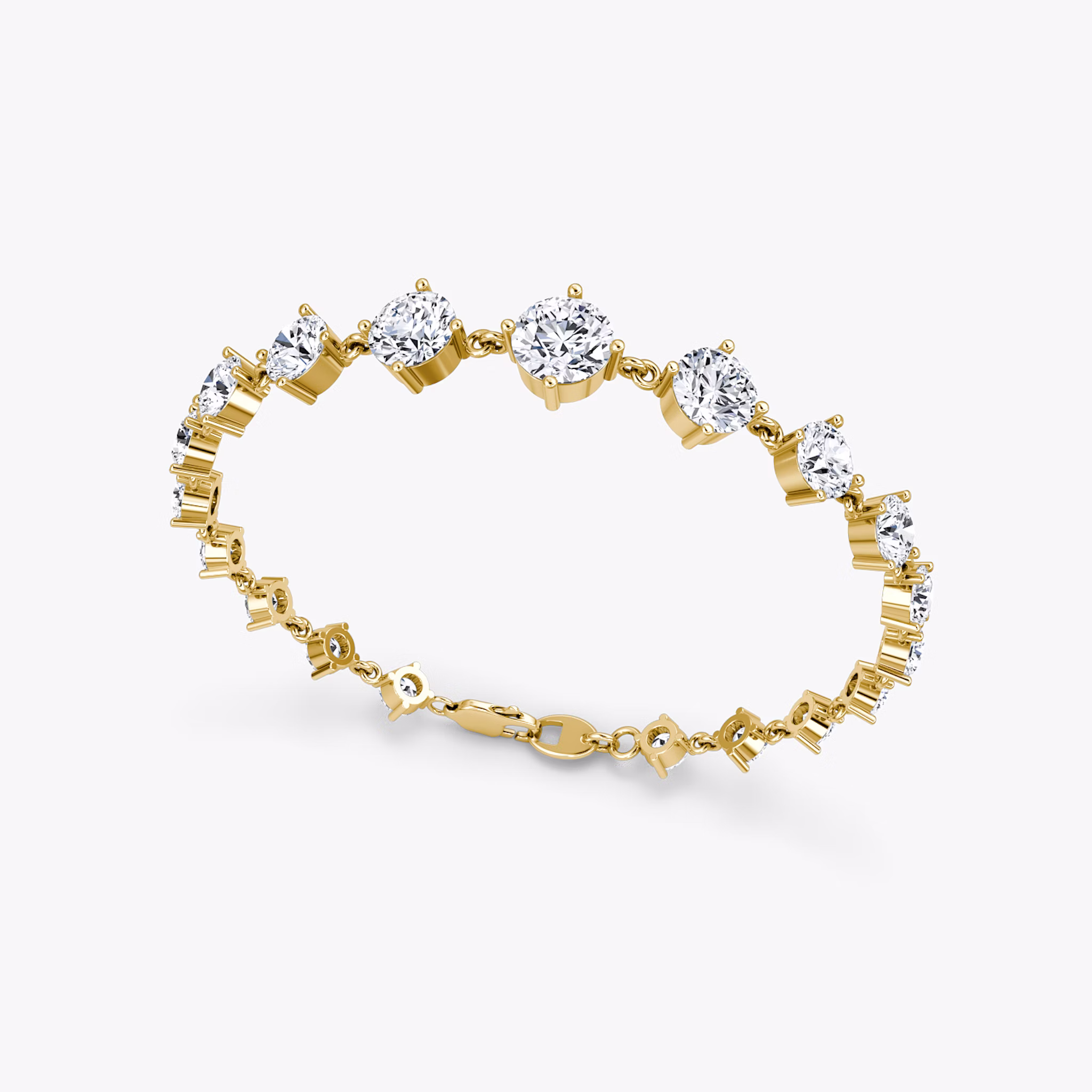 Infinity Linked Tennis Bracelet | Round Brilliant | 14k | Yellow Gold | caratWeight: 6.6ct | chainLength: 6.5