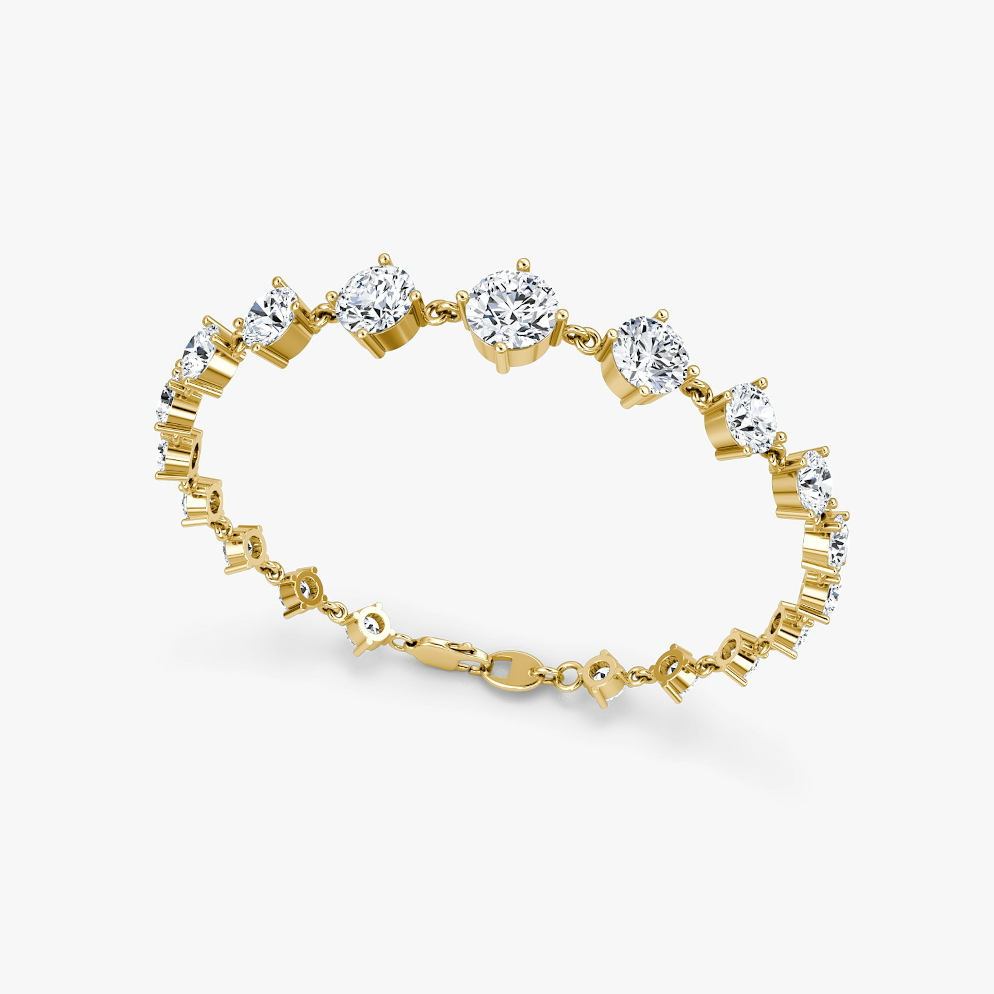 Infinity Linked Tennis Bracelet | Round Brilliant | 14k | Yellow Gold | caratWeight: 6.6ct | chainLength: 6.5