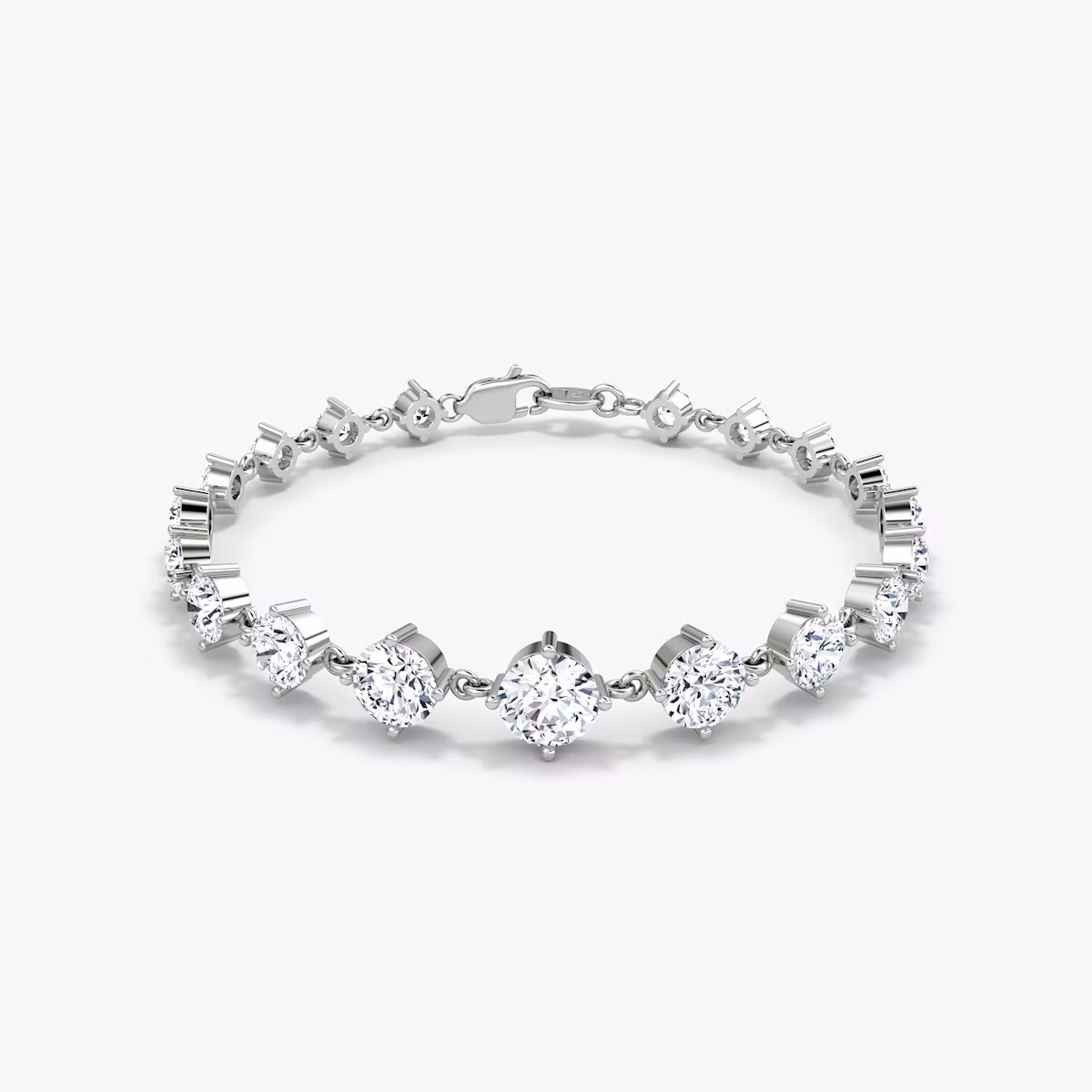 Infinity Linked Tennis Armband | Rund | 14k | Weißgold | caratWeight: 6.6ct | chainLength: 6.5