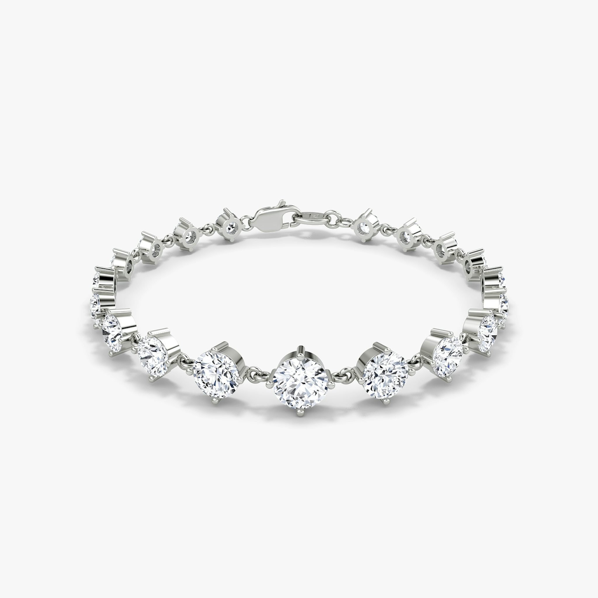 Infinity Linked Tennis Bracelet | Round Brilliant | 14k | White Gold | caratWeight: 6.6ct | chainLength: 6.5
