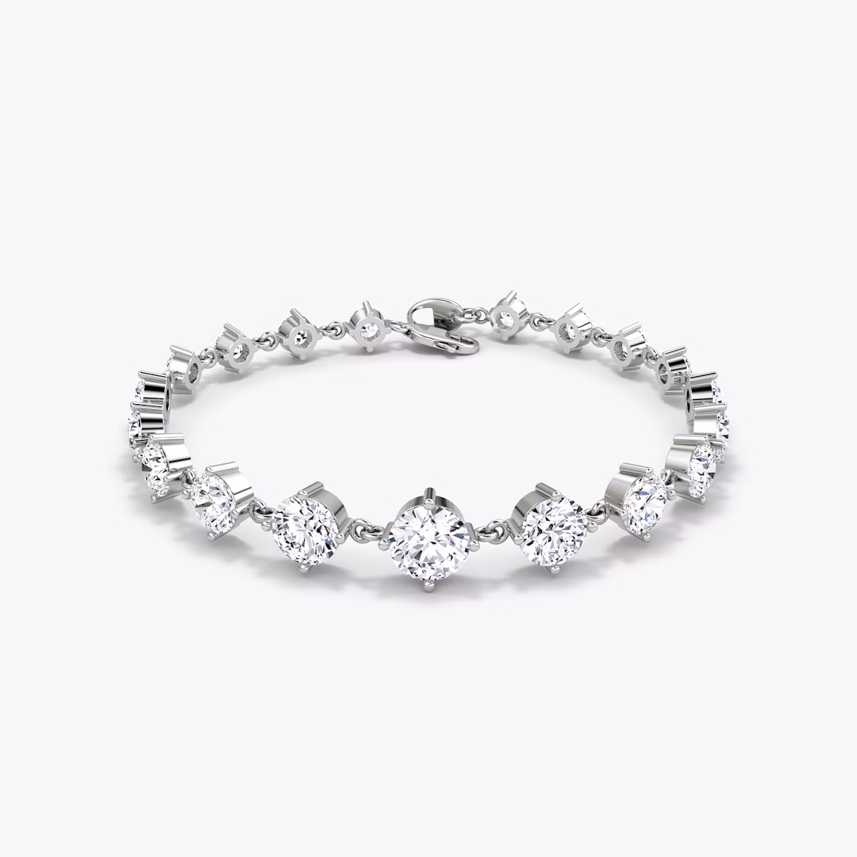Infinity Linked Tennis Armband | Rund | 14k | Weißgold | caratWeight: 6.6ct | chainLength: 6.5