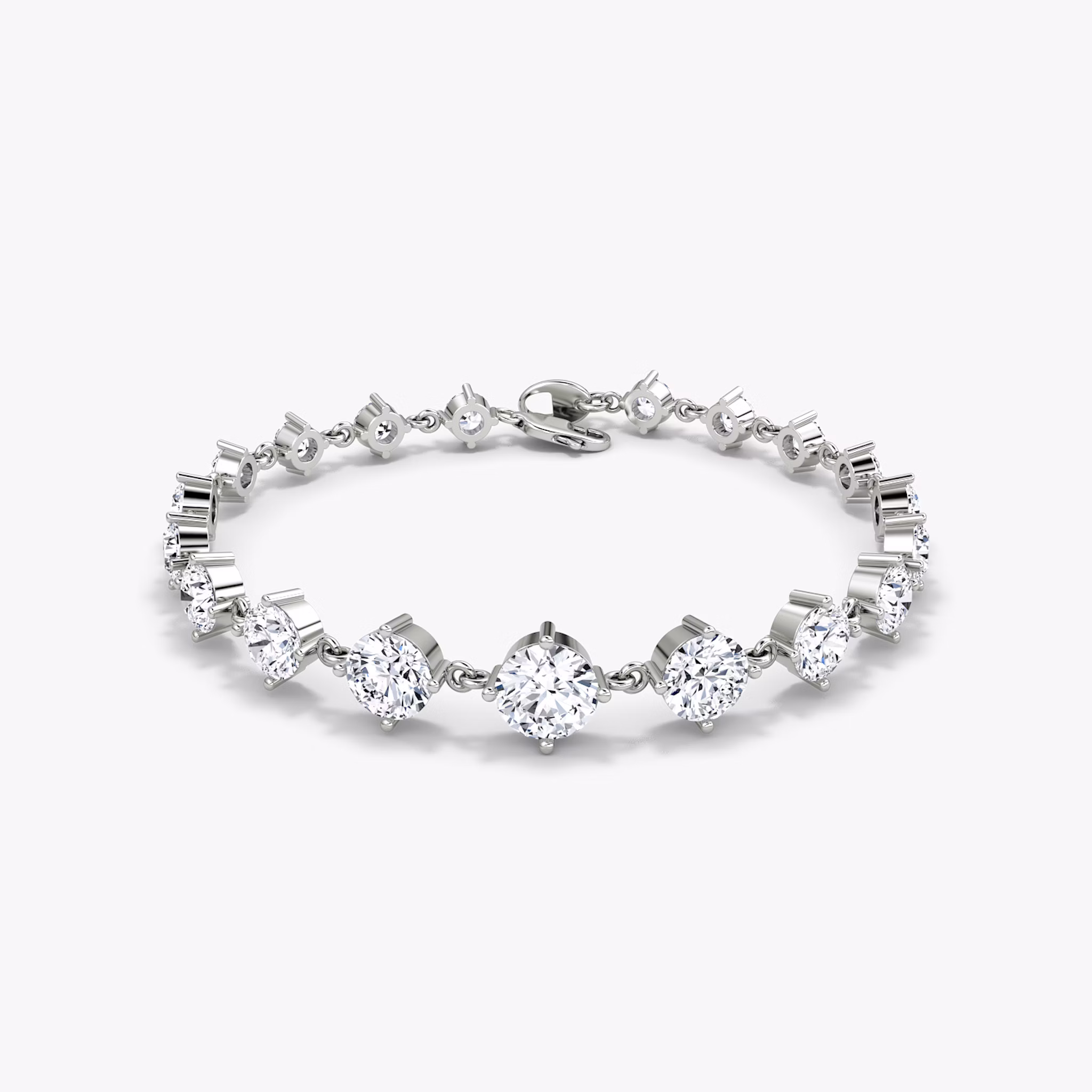 Infinity Linked Tennis Bracelet | Round Brilliant | 14k | White Gold | caratWeight: 6.6ct | chainLength: 6.5
