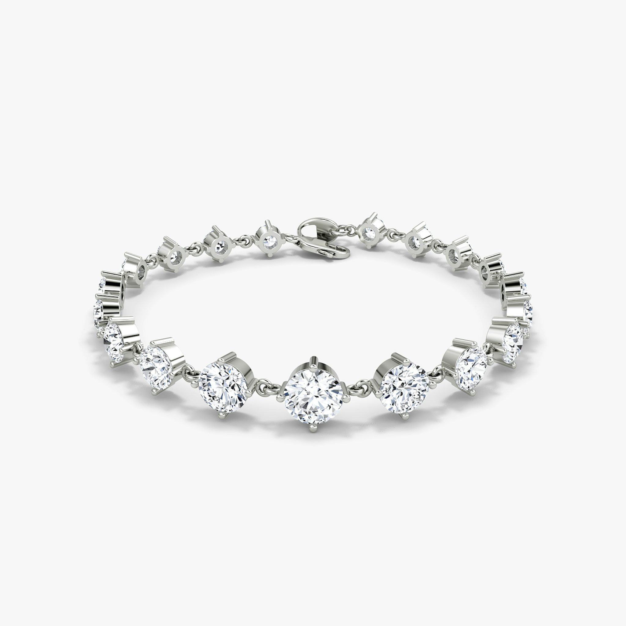 Infinity Linked Tennis Bracelet | Round Brilliant | 14k | White Gold | caratWeight: 6.6ct | chainLength: 6.5