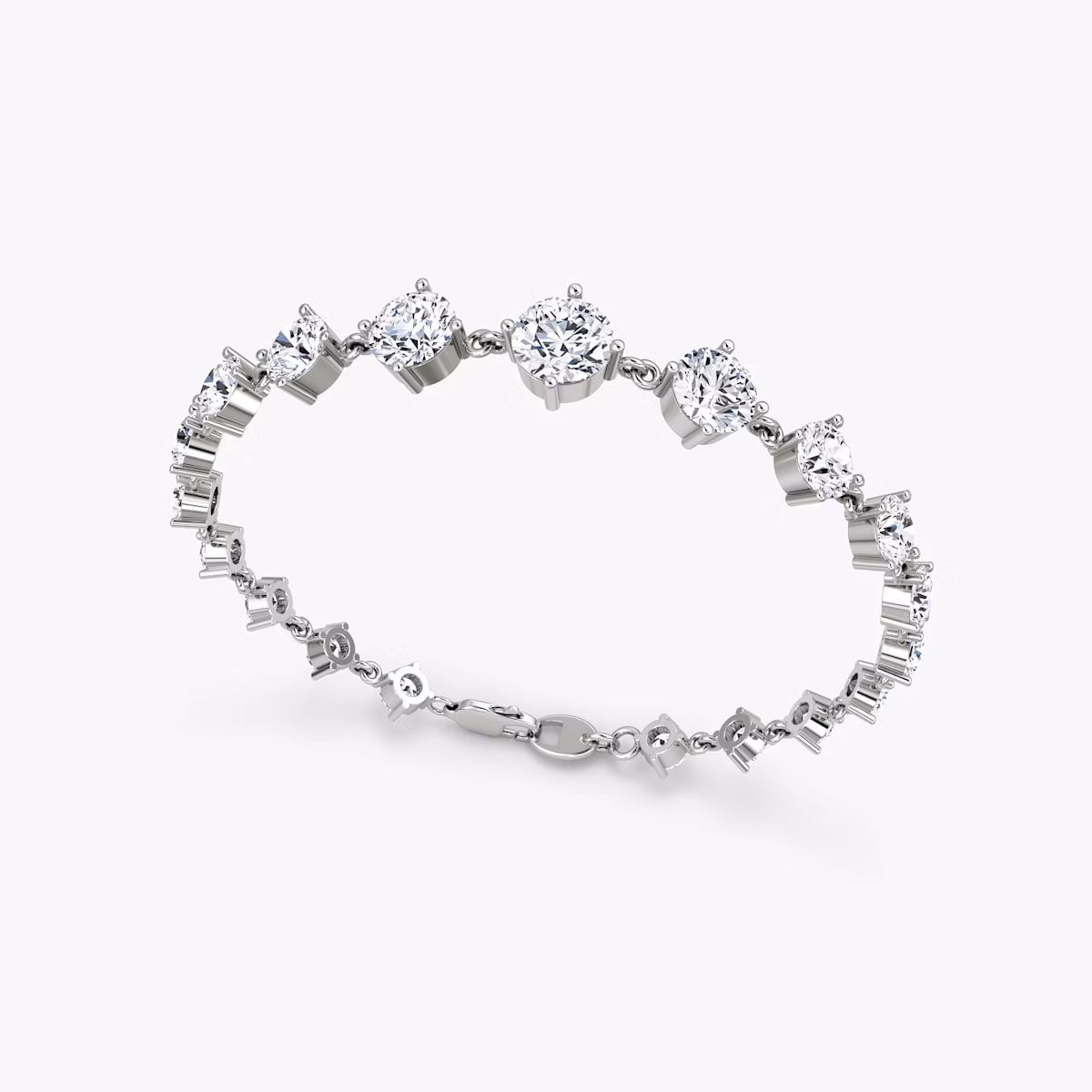 Infinity Linked Tennis Armband | Rund | 14k | Weißgold | caratWeight: 6.6ct | chainLength: 6.5