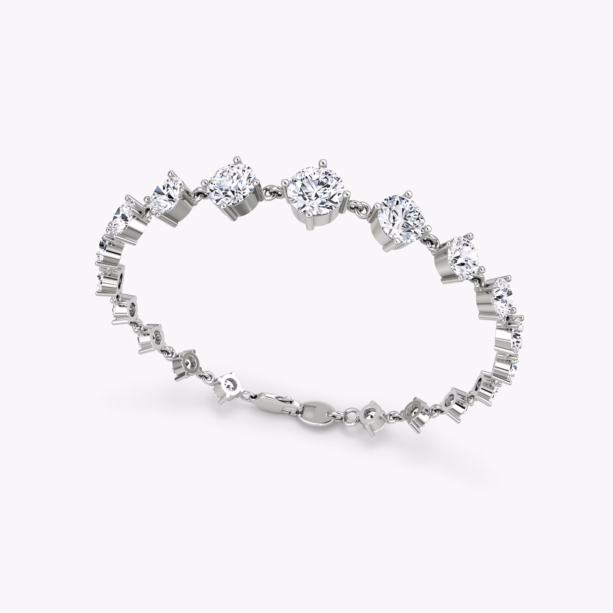 Infinity Linked Tennis Bracelet | Round Brilliant | 14k | White Gold | caratWeight: 6.6ct | chainLength: 6.5