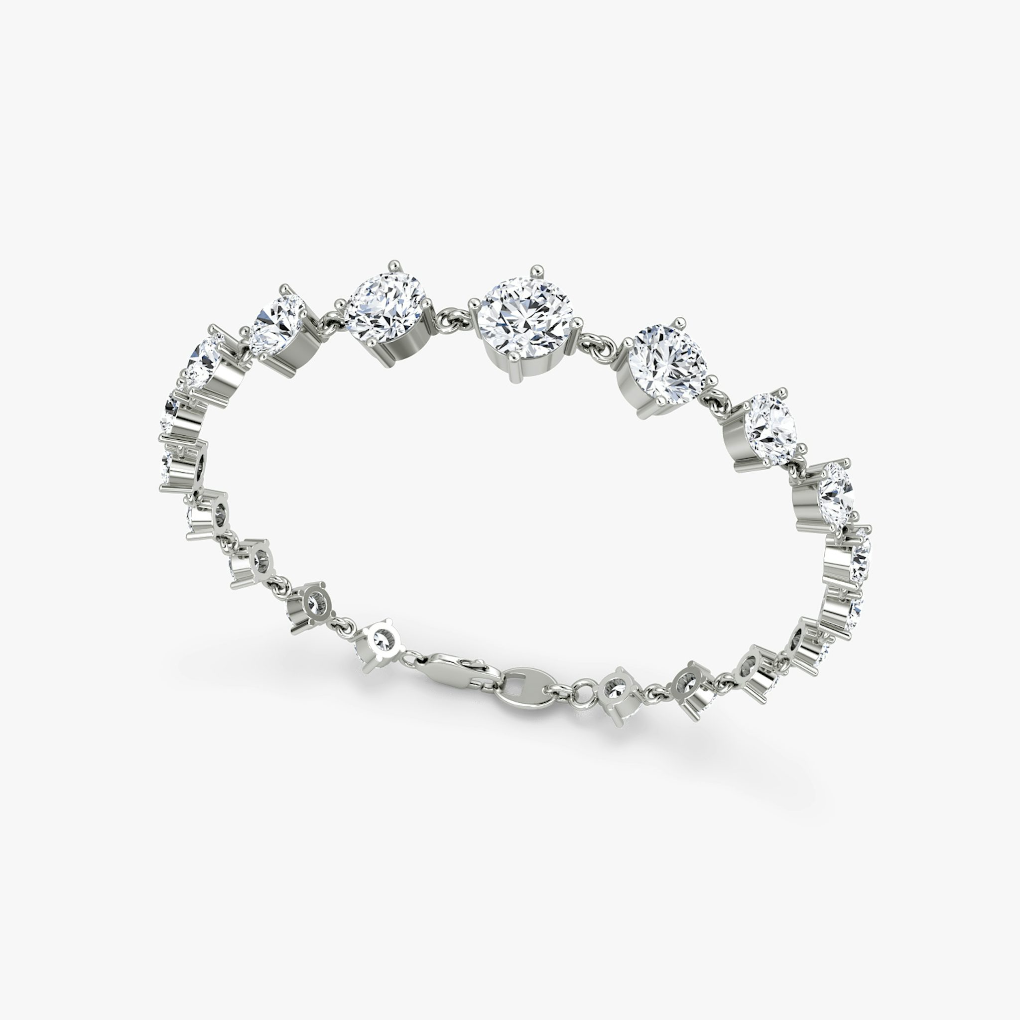 Infinity Linked Tennis Bracelet | Round Brilliant | 14k | White Gold | caratWeight: 6.6ct | chainLength: 6.5