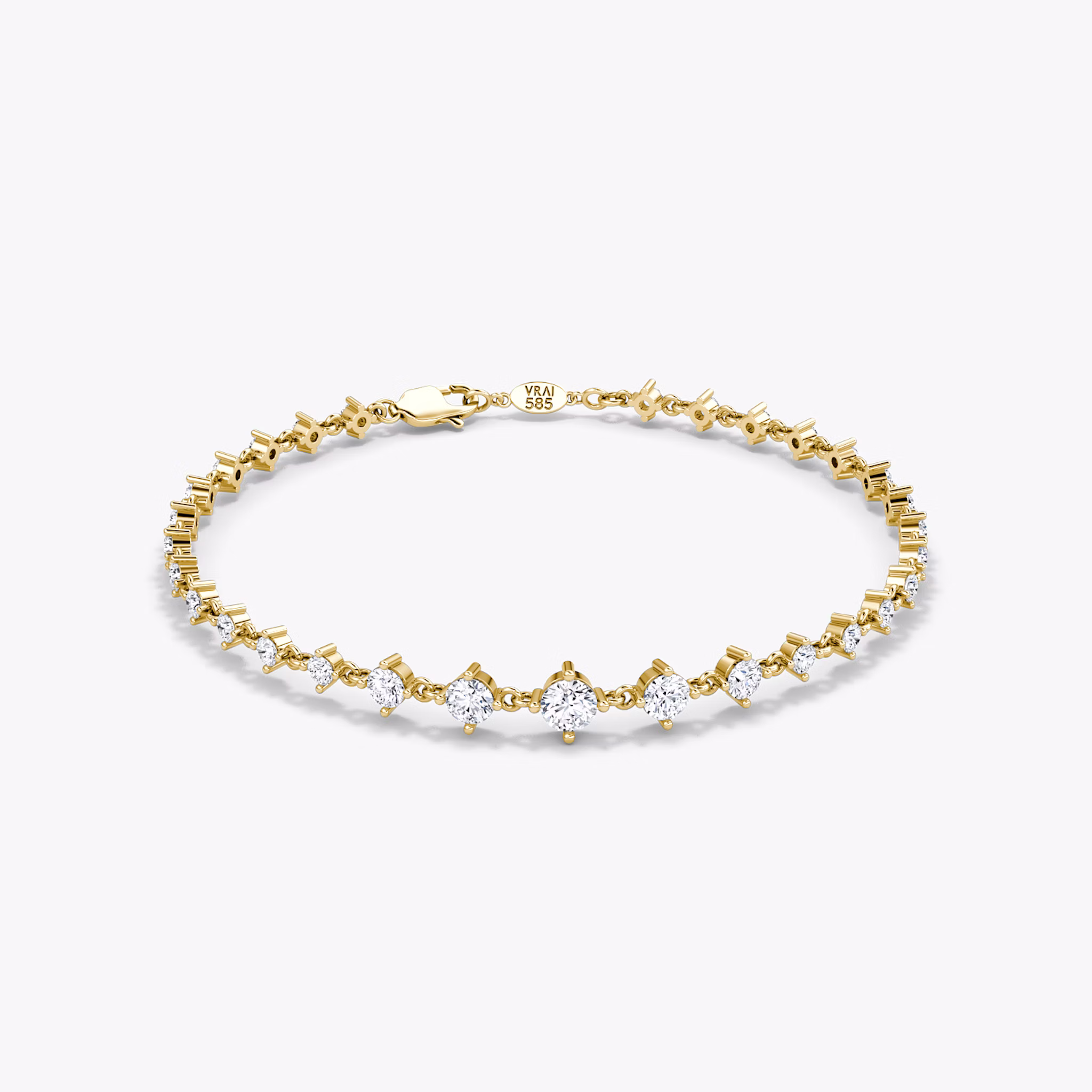 Infinity Linked Tennis Bracelet | Round Brilliant | 14k | Yellow Gold | caratWeight: 1.7ct | chainLength: 6.5