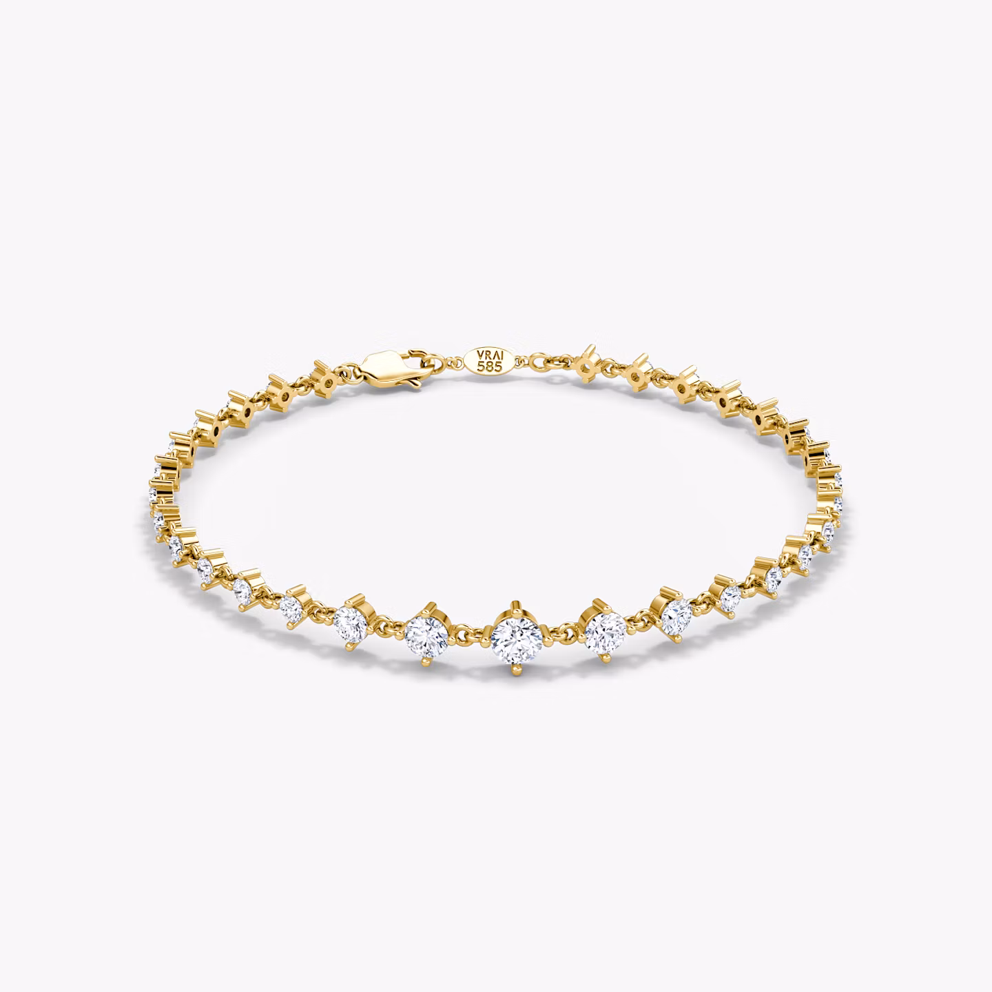 Infinity Linked Tennis Bracelet Round Brilliant | Yellow Gold