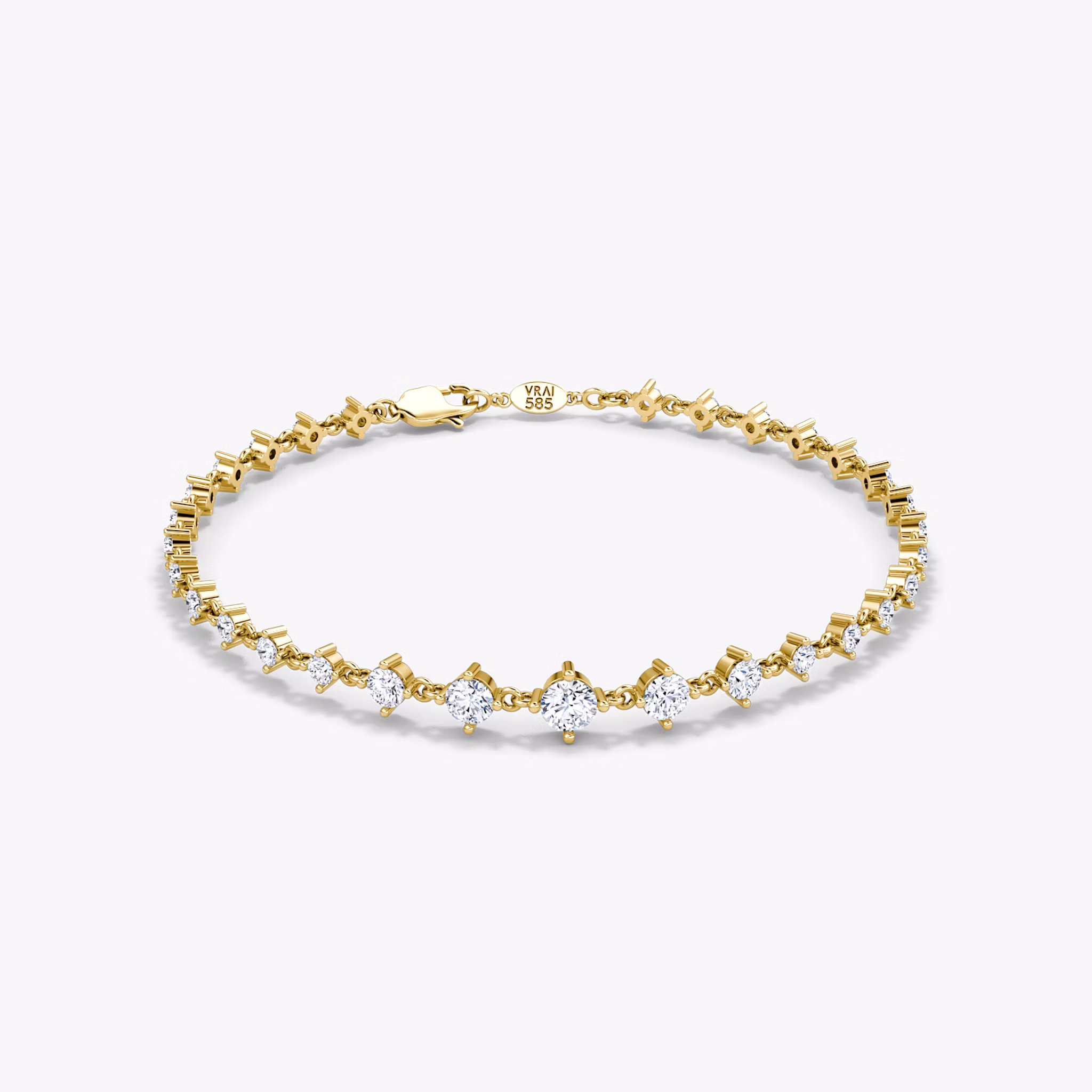 Infinity Linked Tennis Bracelet Round Brilliant | Yellow Gold