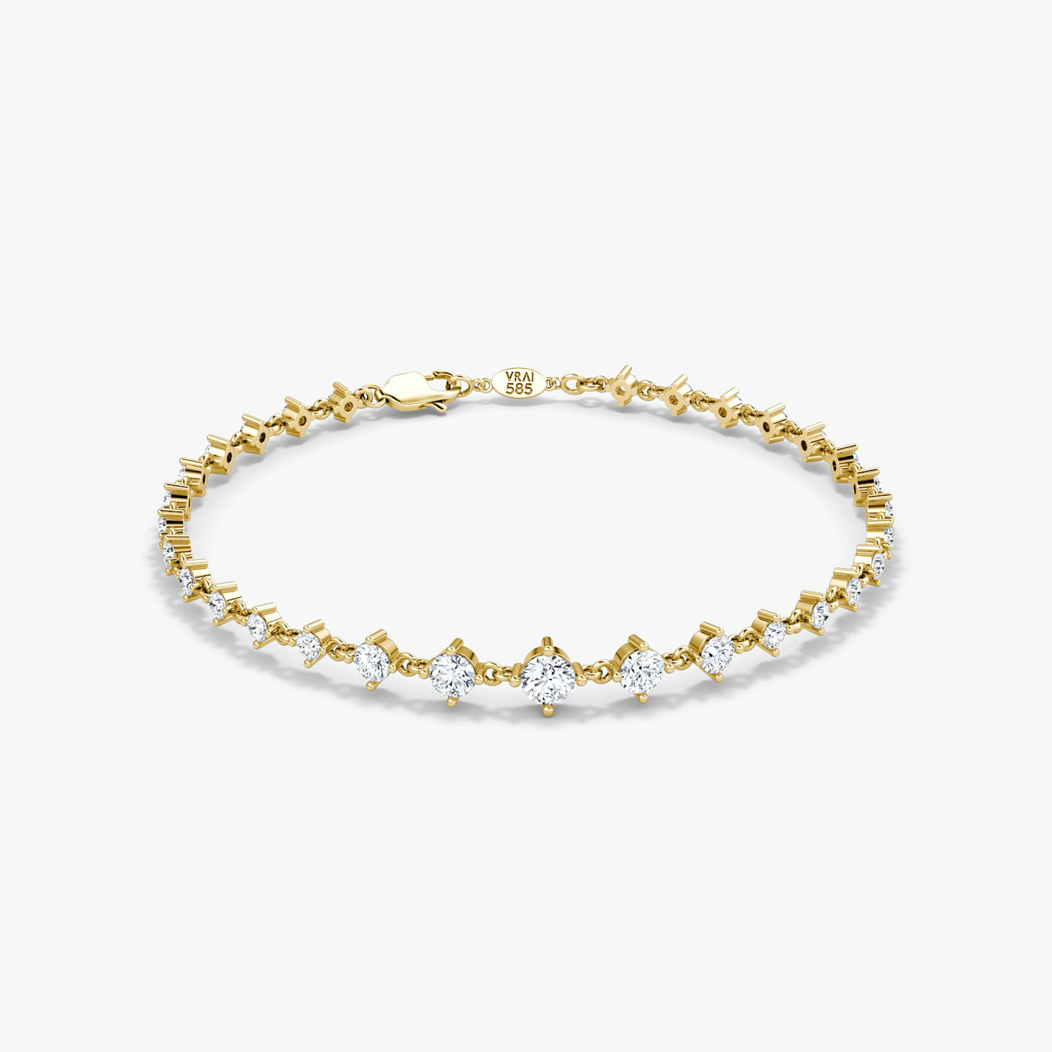 Infinity Linked Tennis Bracelet | Round Brilliant | 14k | Yellow Gold | caratWeight: 1.7ct | chainLength: 6.5