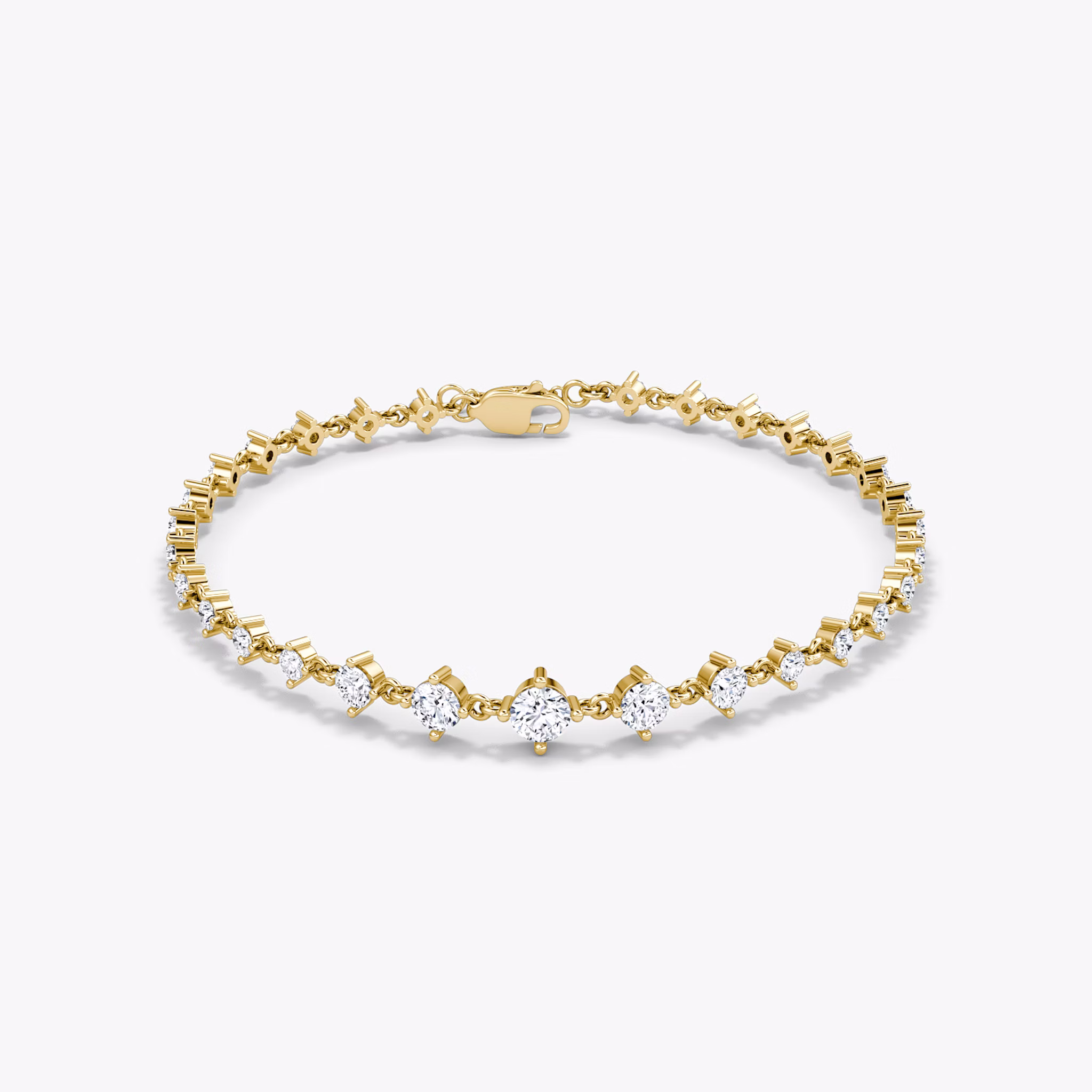 Infinity Linked Tennis Bracelet | Round Brilliant | 14k | Yellow Gold | caratWeight: 1.7ct | chainLength: 6.5