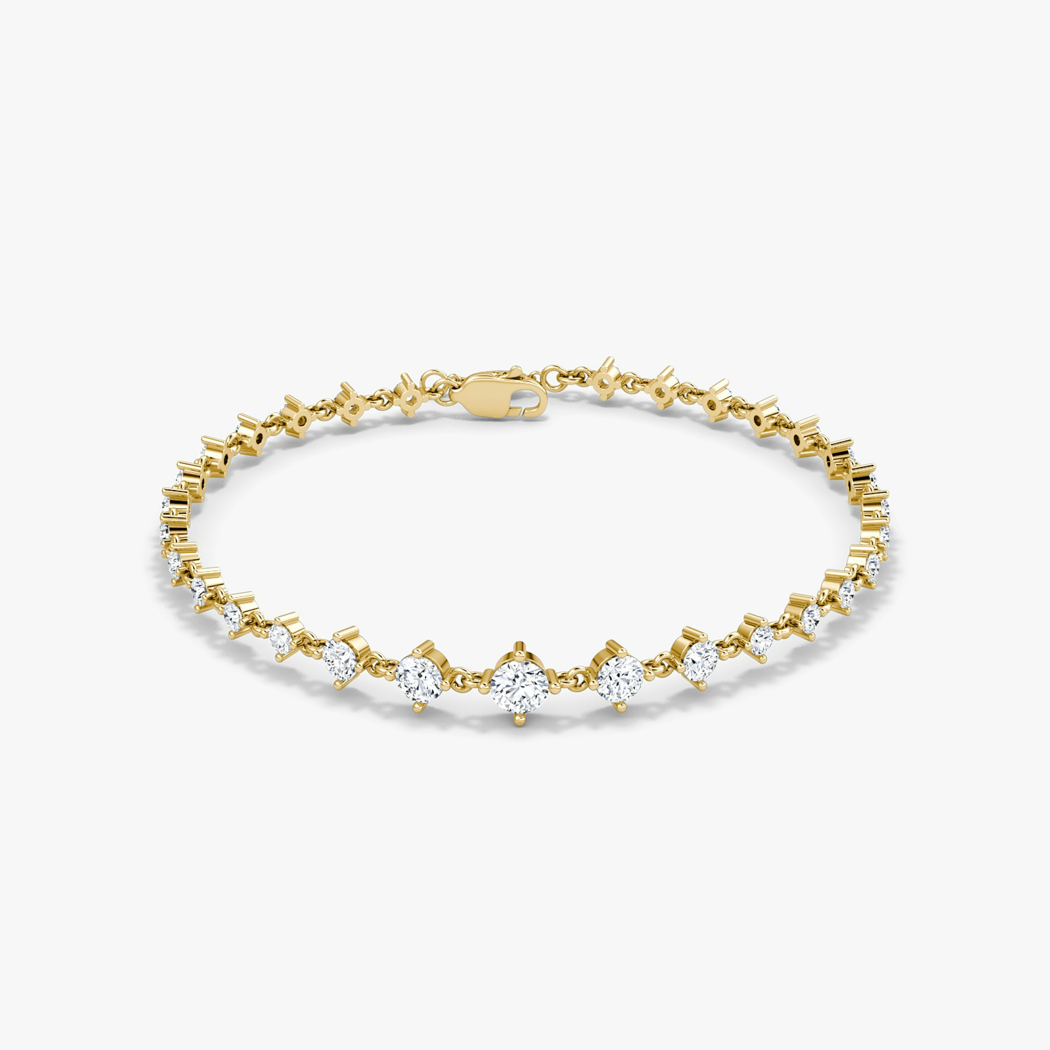Infinity Linked Tennis Bracelet | Round Brilliant | 14k | Yellow Gold | caratWeight: 1.7ct | chainLength: 6.5