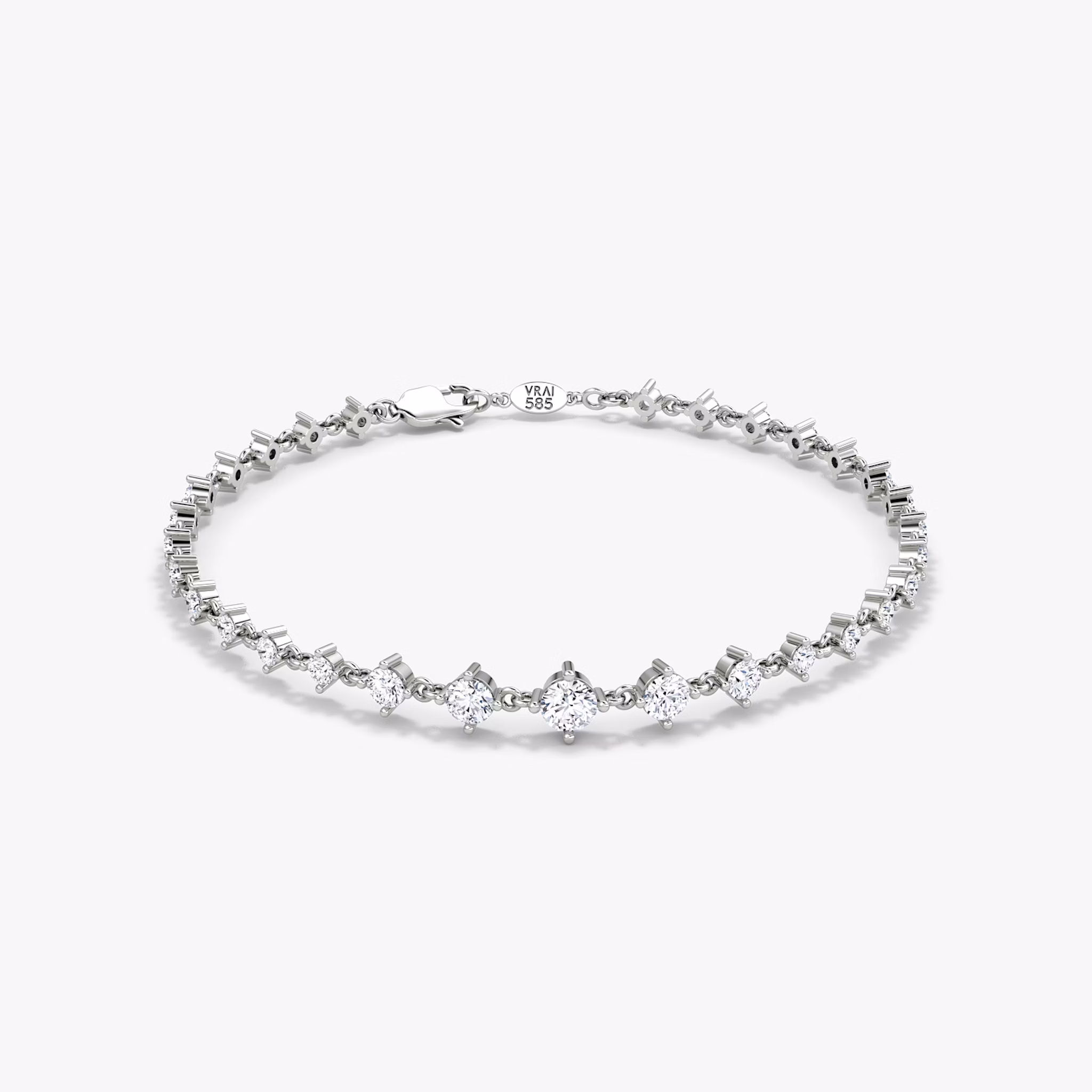 Infinity Linked Tennis Bracelet | Round Brilliant | 14k | White Gold | caratWeight: 1.7ct | chainLength: 6.5