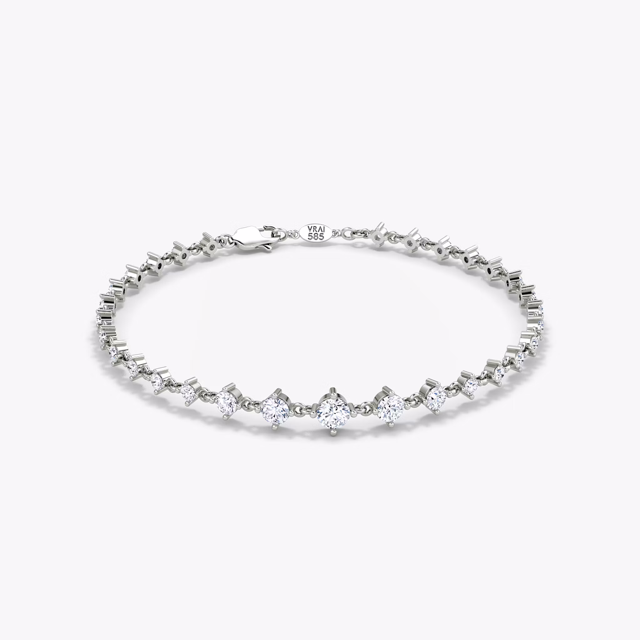 Infinity Linked Tennis Bracelet Round Brilliant | White Gold