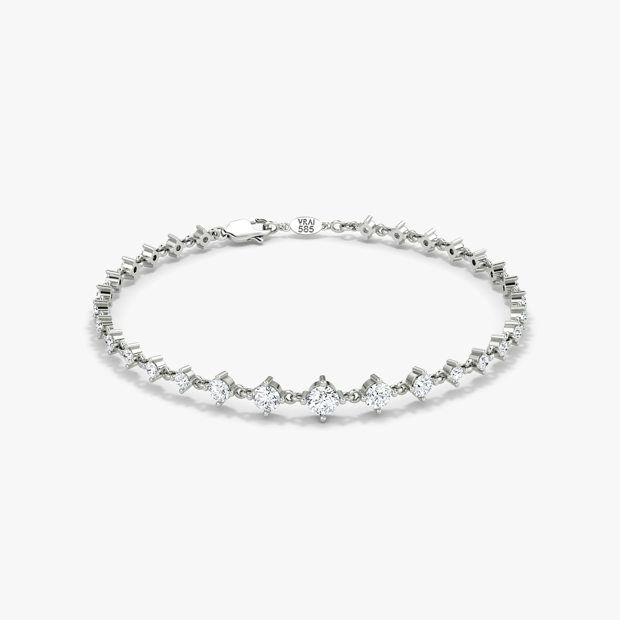 Infinity Linked Tennis Bracelet | Round Brilliant | 14k | White Gold | caratWeight: 1.7ct | chainLength: 6.5
