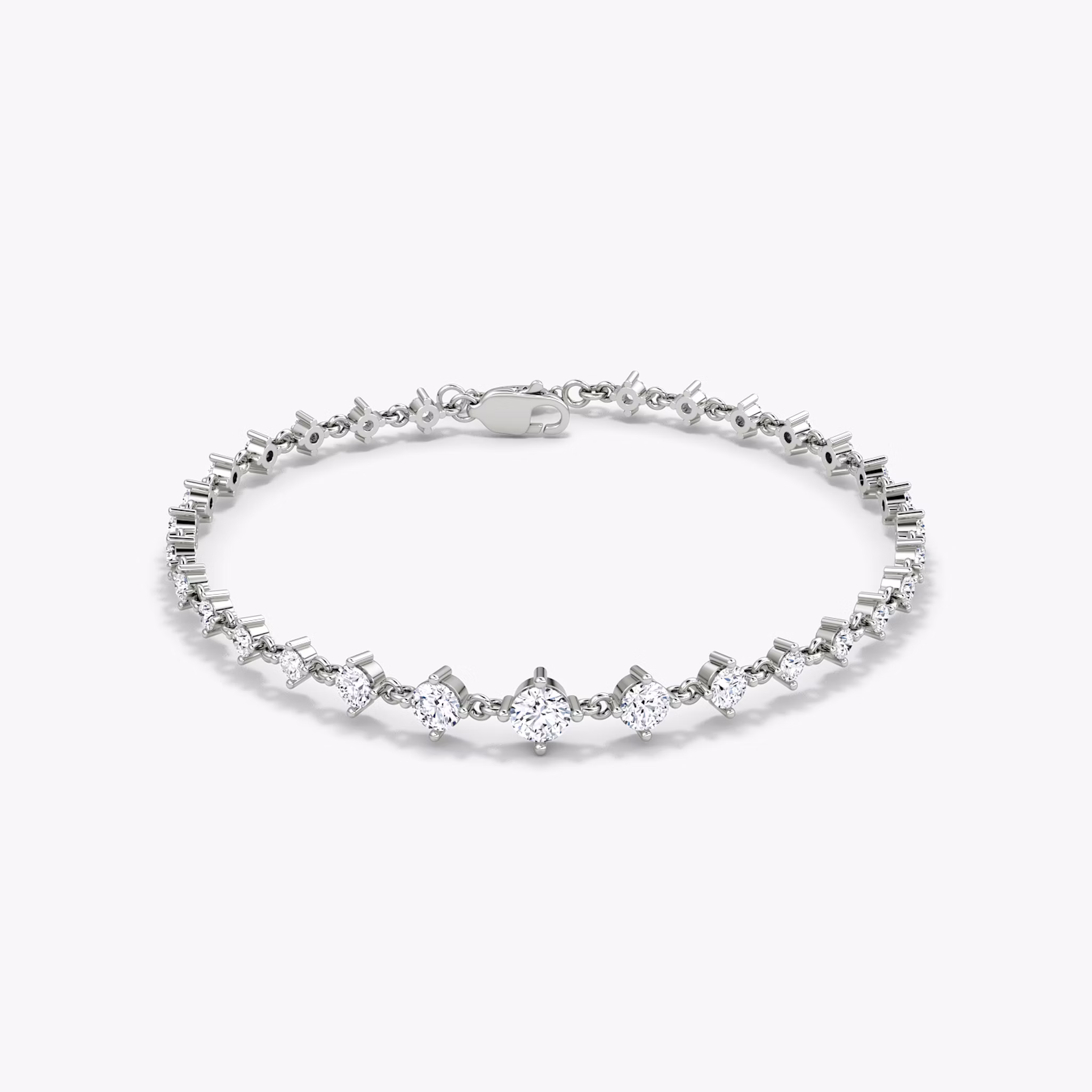 Infinity Linked Tennis Bracelet | Round Brilliant | 14k | White Gold | caratWeight: 1.7ct | chainLength: 6.5