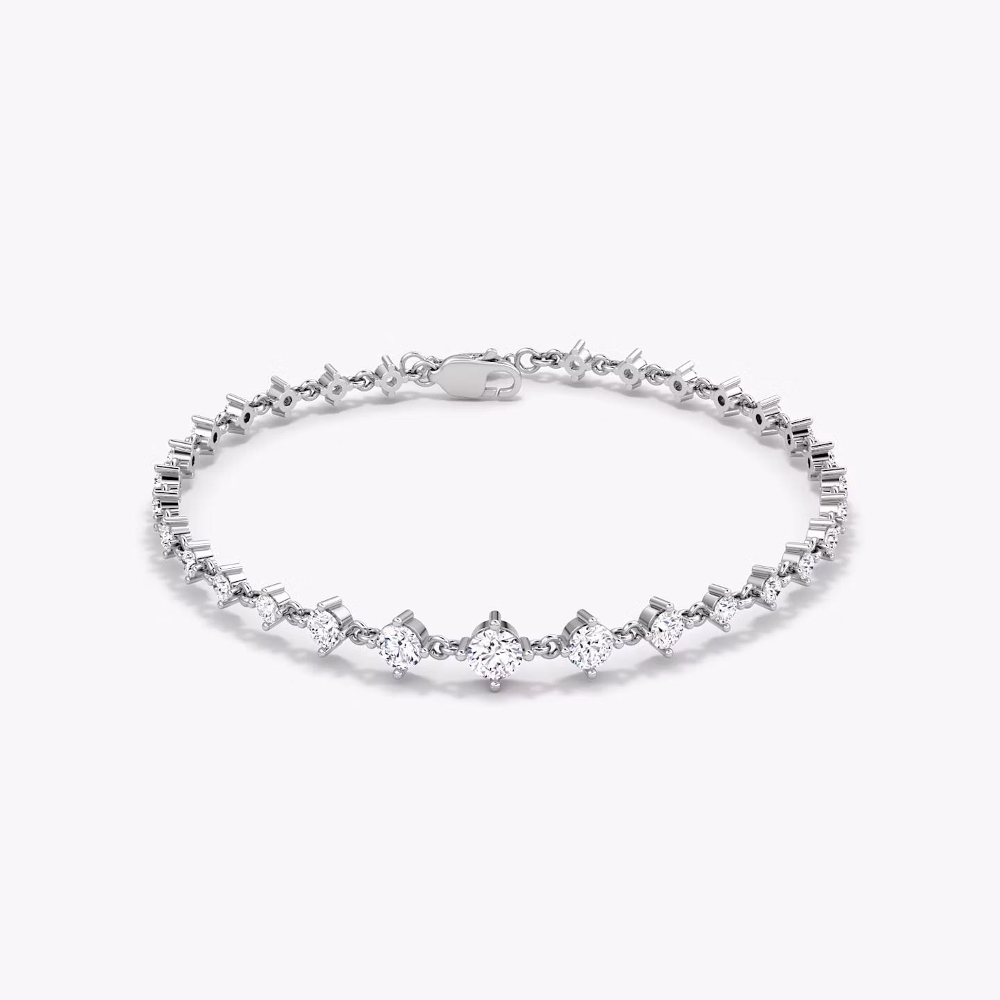 Infinity Linked Tennis Bracelet | Round Brilliant | 14k | White Gold | caratWeight: 1.7ct | chainLength: 6.5
