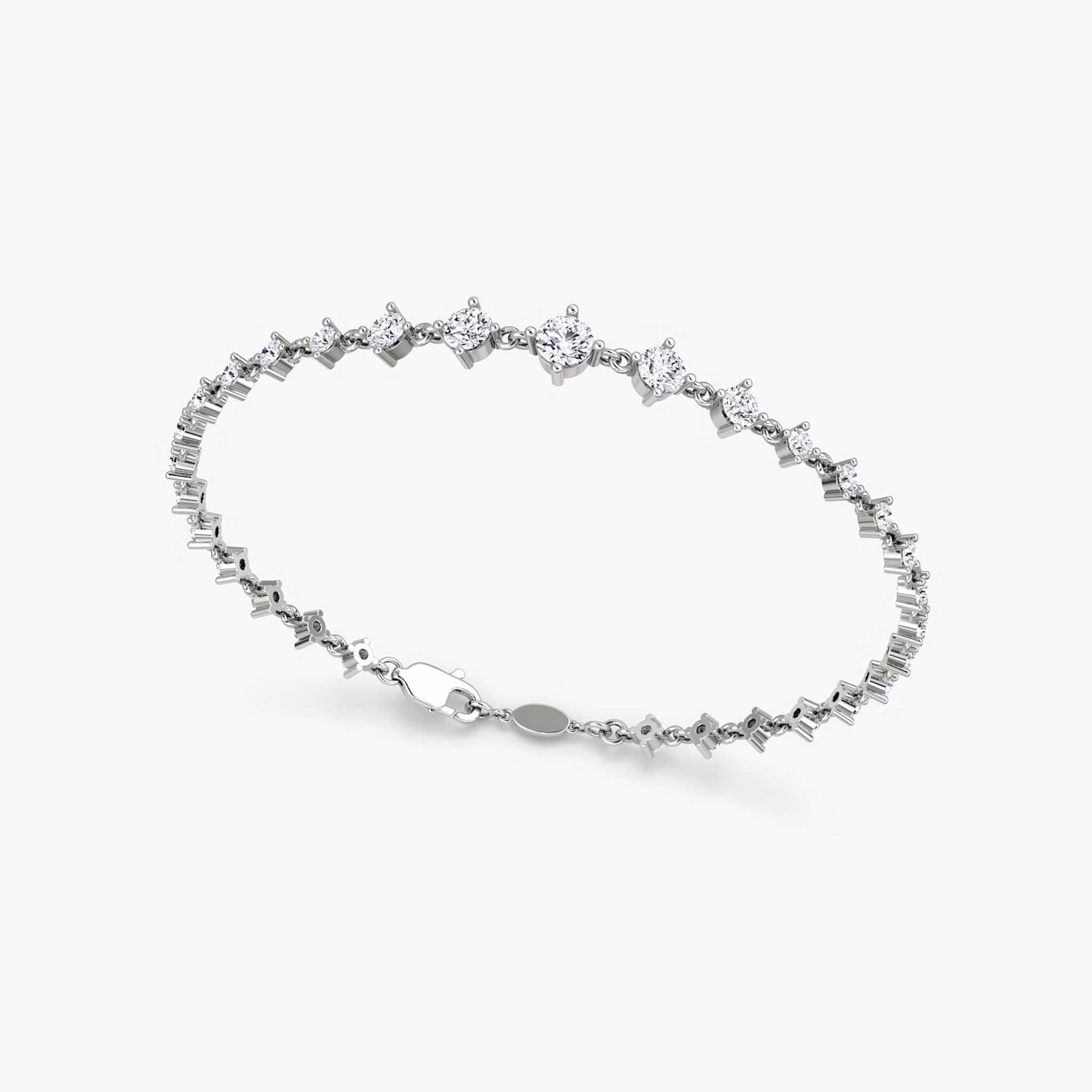 Infinity Linked Tennis Bracelet | Round Brilliant | 14k | White Gold | caratWeight: 1.7ct | chainLength: 6.5